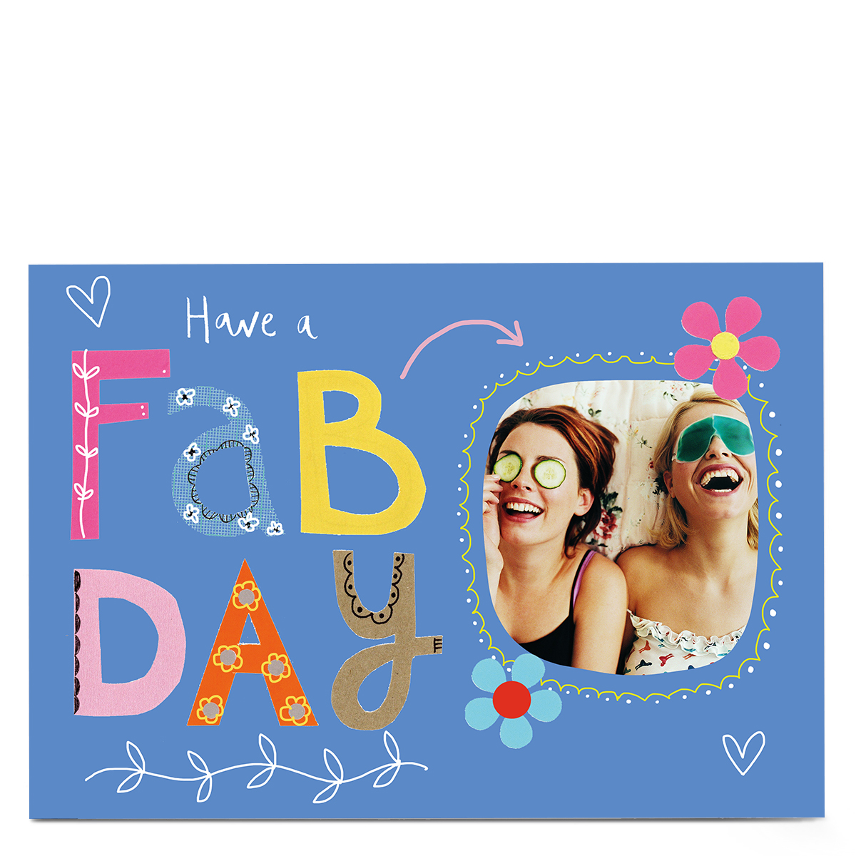 Personalised Lindsay Loves To Draw Birthday Photo Card - Have a Fab Day