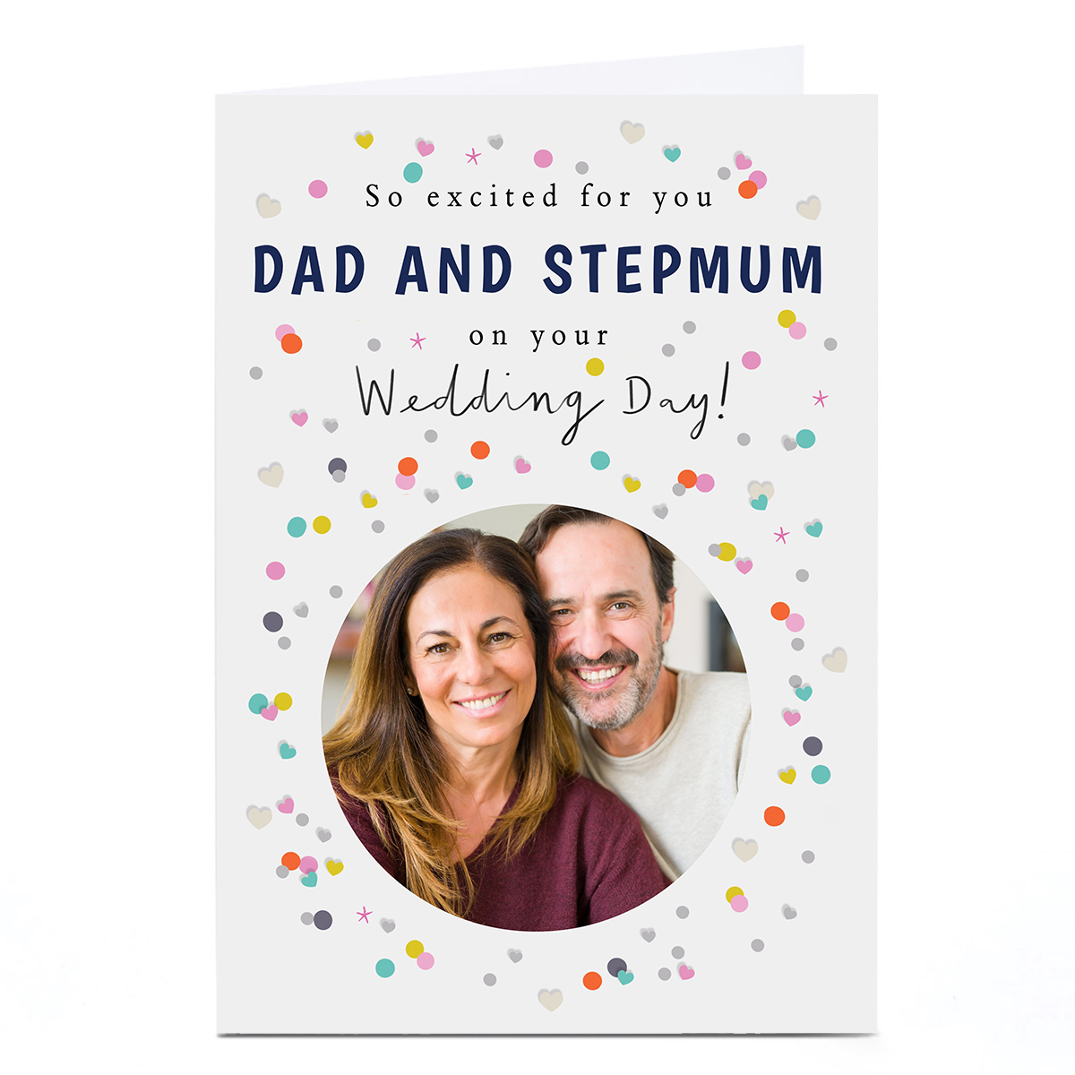 Photo Wedding Card - So Excited For You Dad and Stepmum