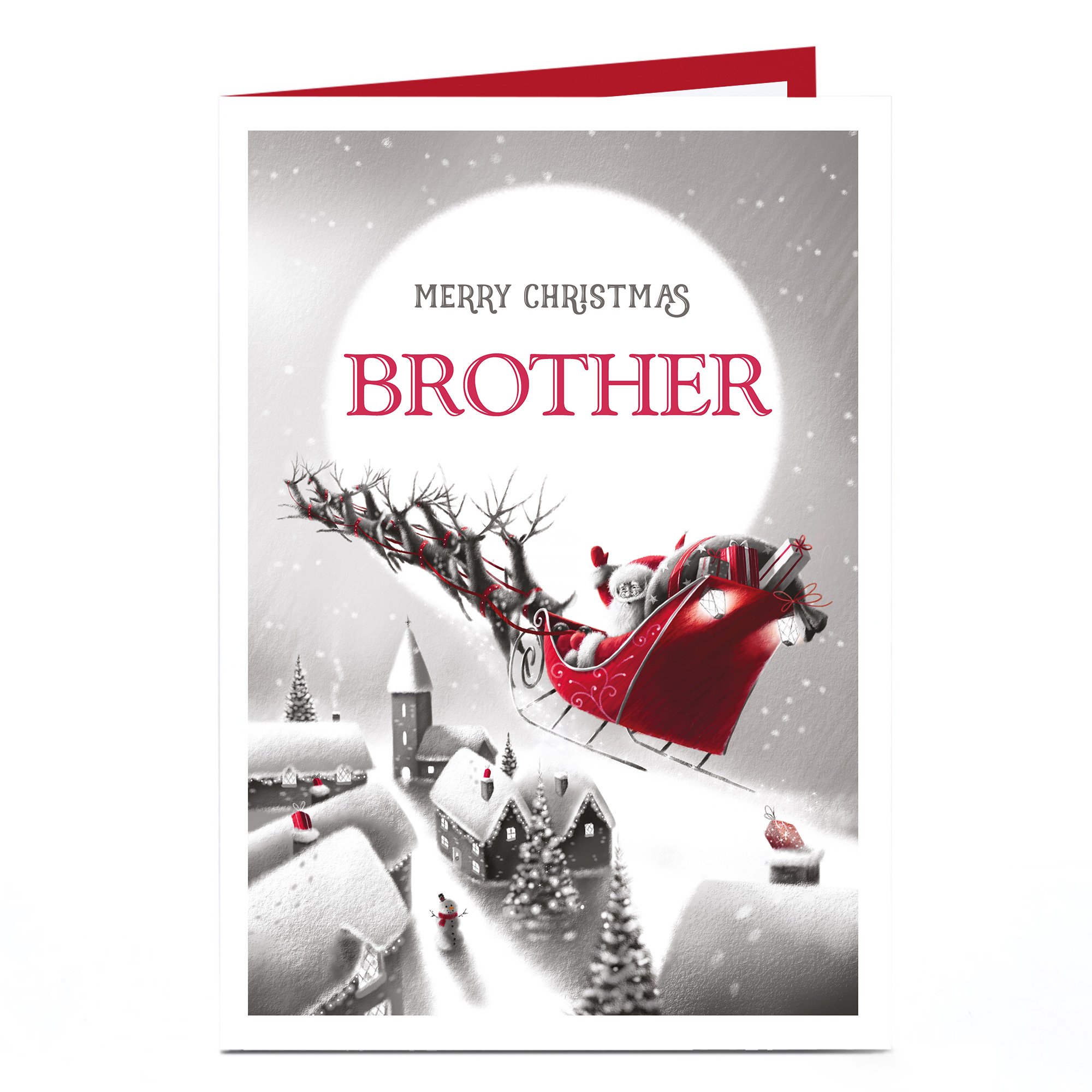 Personalised Christmas Card - Santa's Sleigh Brother