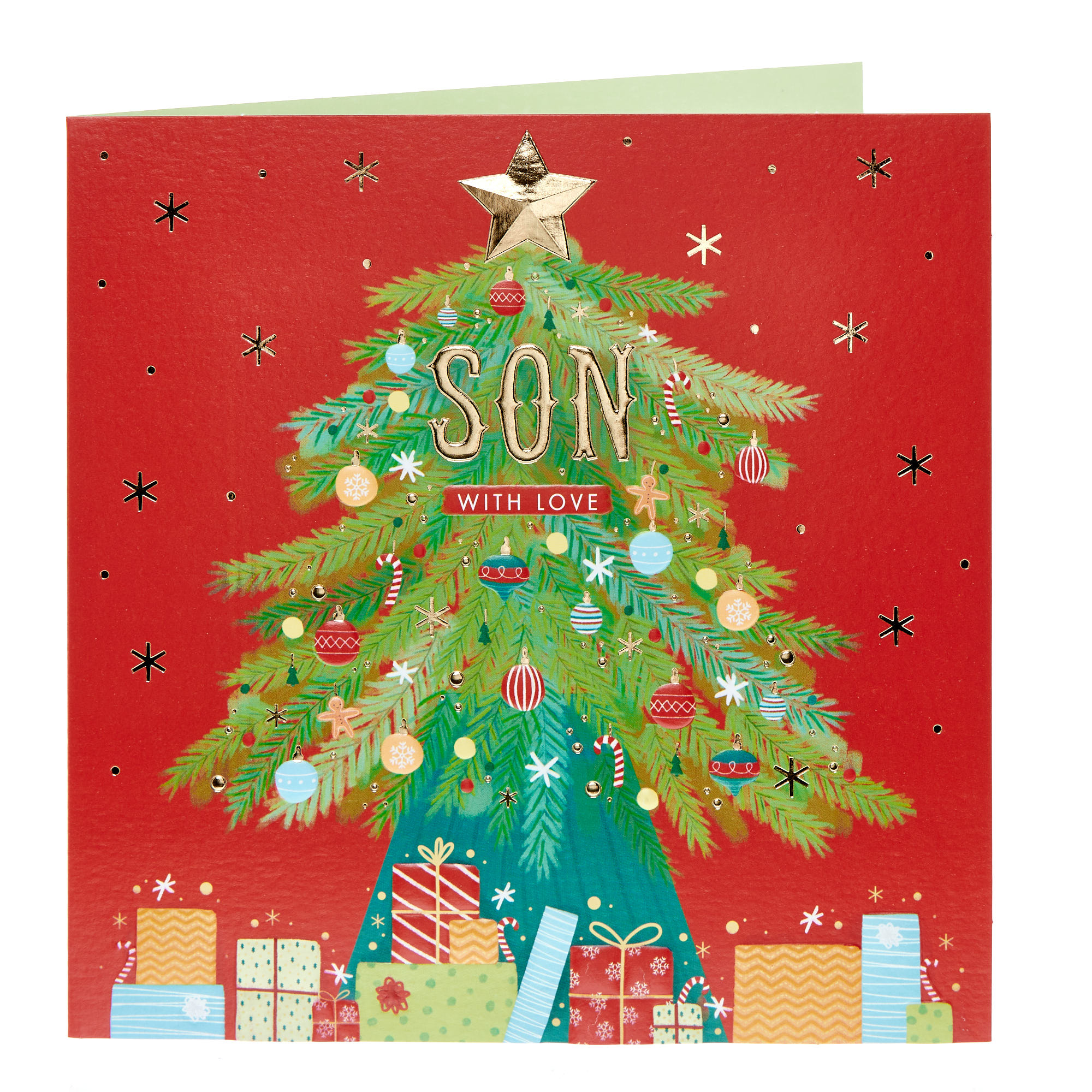 Son Christmas Tree & Presents Christmas Card
