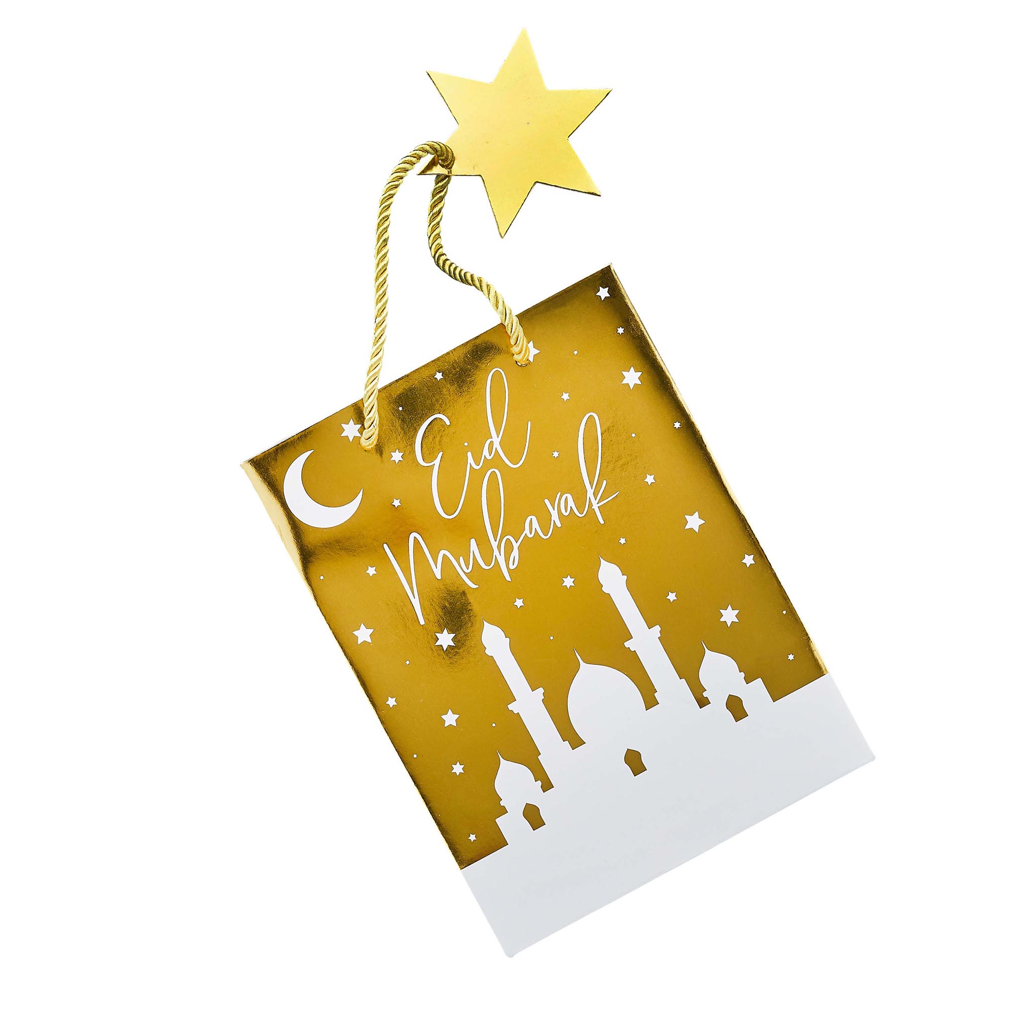 Eid Mubarak Gold Gift Bags - Pack of 5