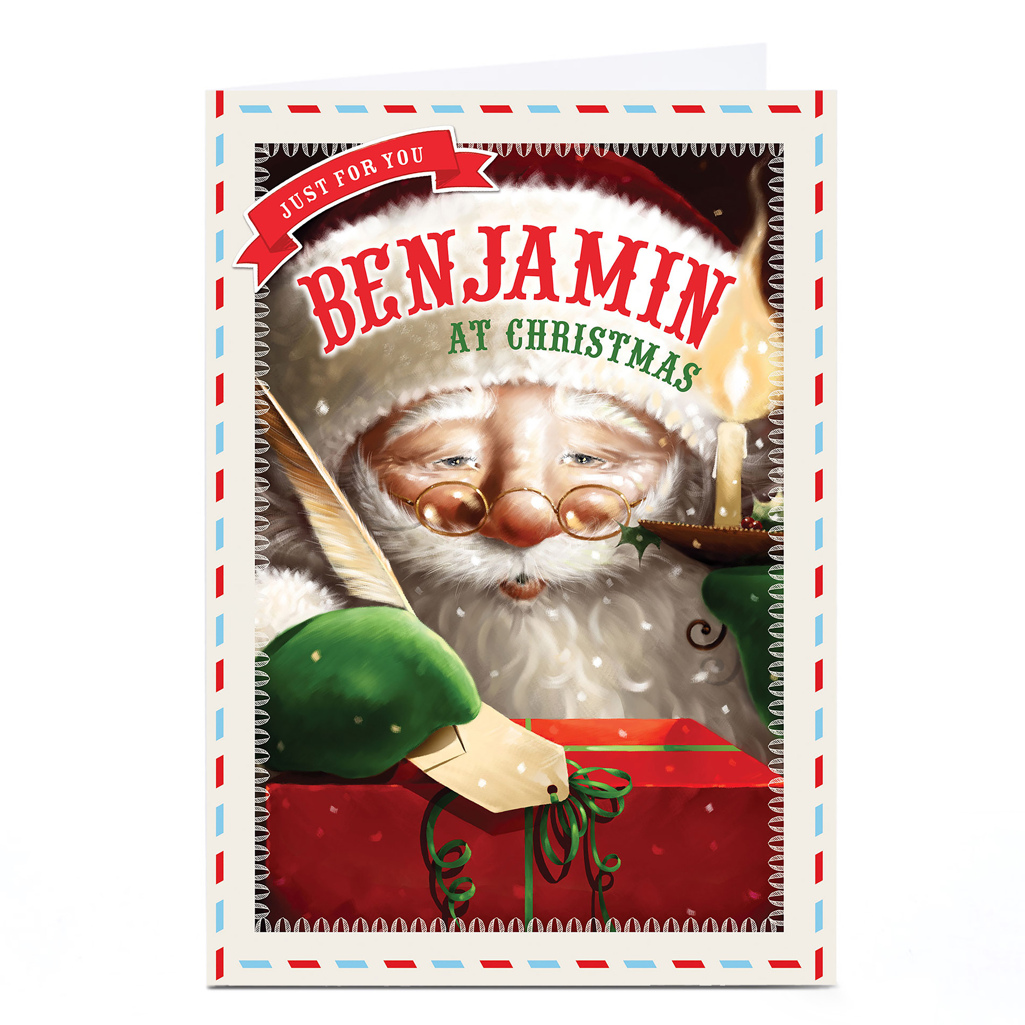 Personalised Christmas Card - Traditional Santa