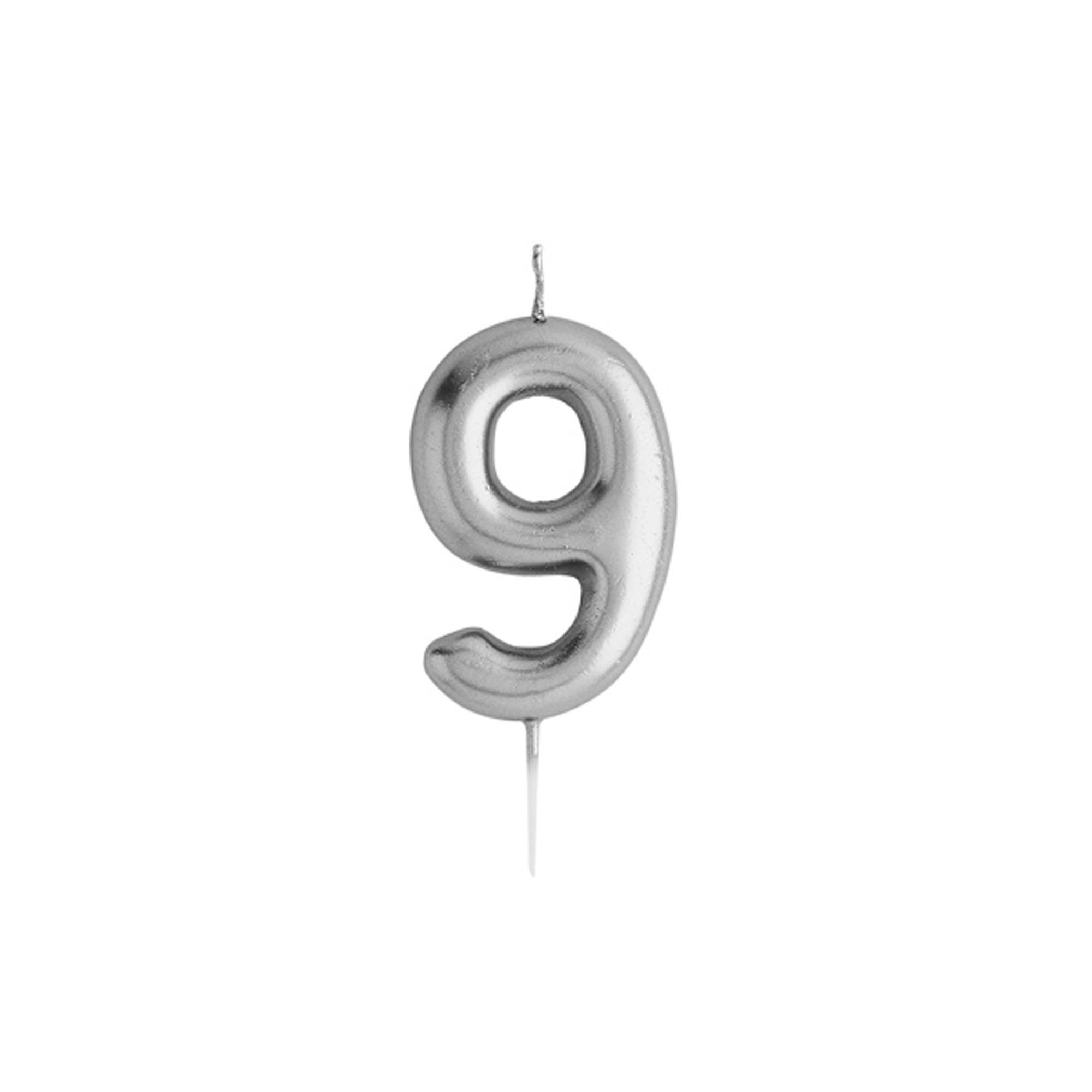 Silver Number Cake Candle (0-9)