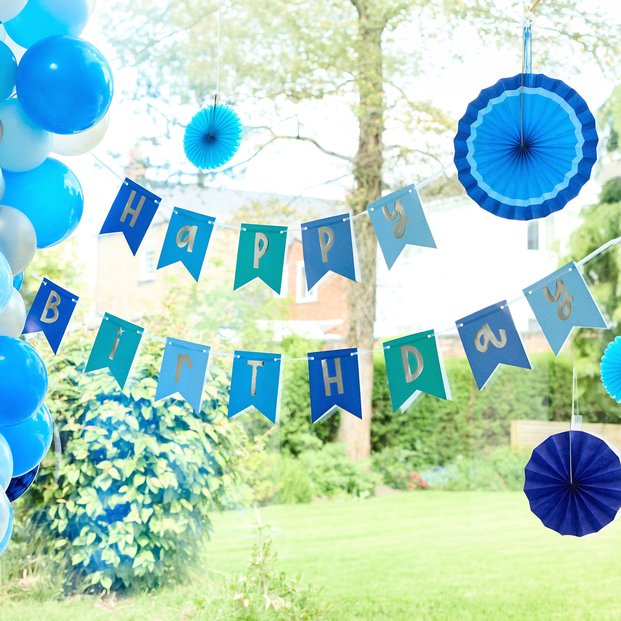 Blue Happy Birthday Bunting
