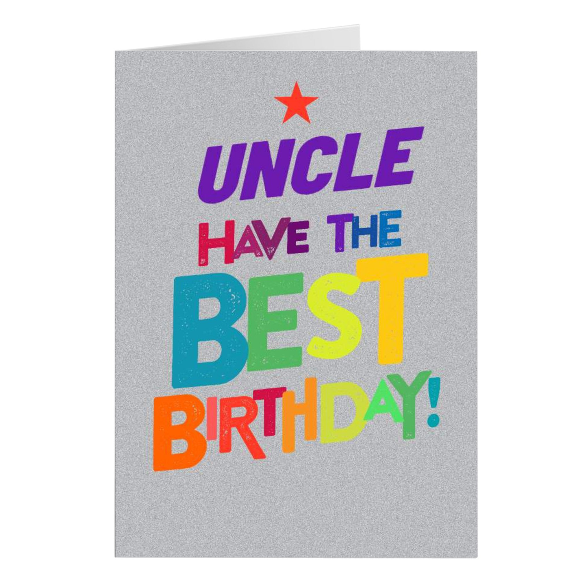 Personalised Birthday Card - Bright Letters, Uncle