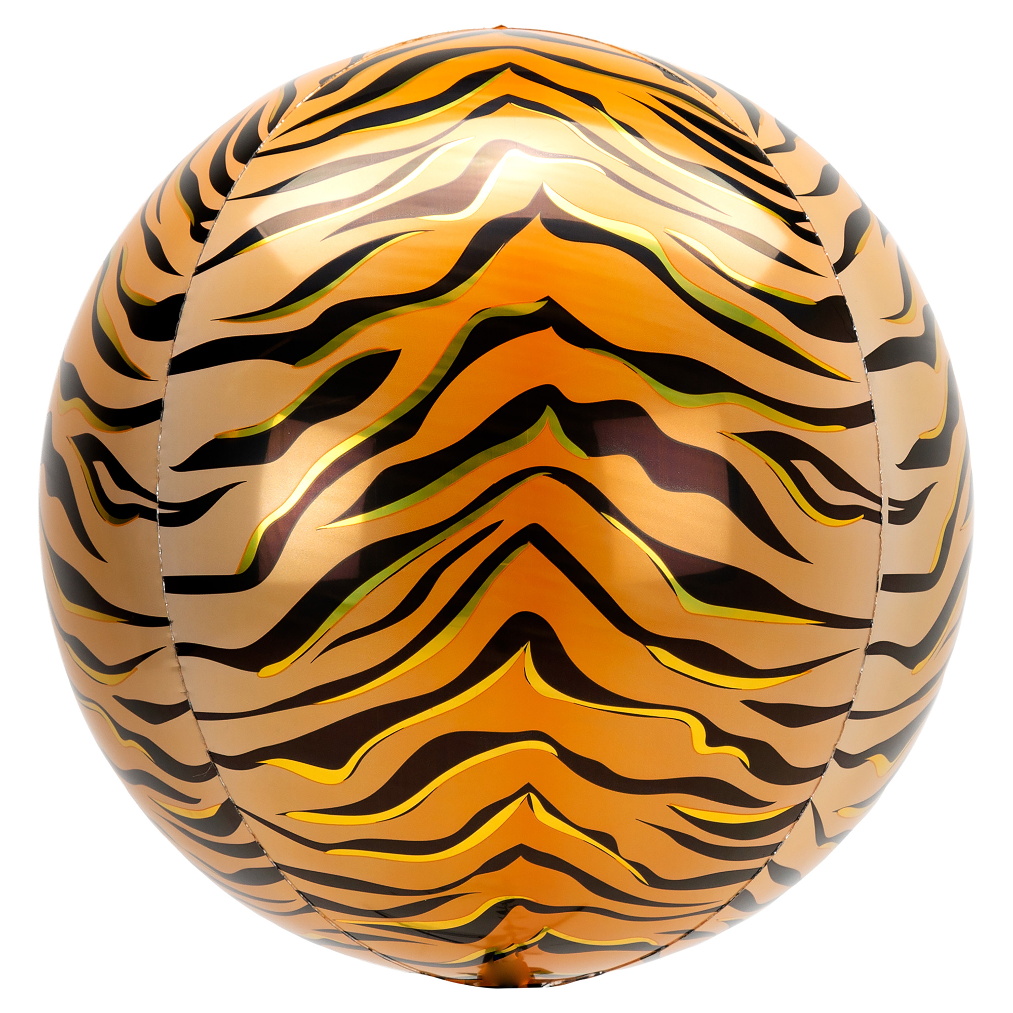 Orb-Shaped Tiger Print 16 Foil Helium Balloon 