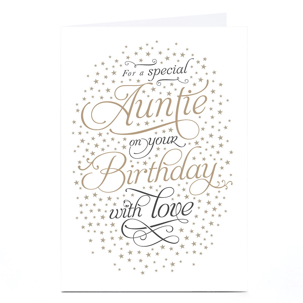 Personalised Birthday Card - Special Auntie Script and Stars