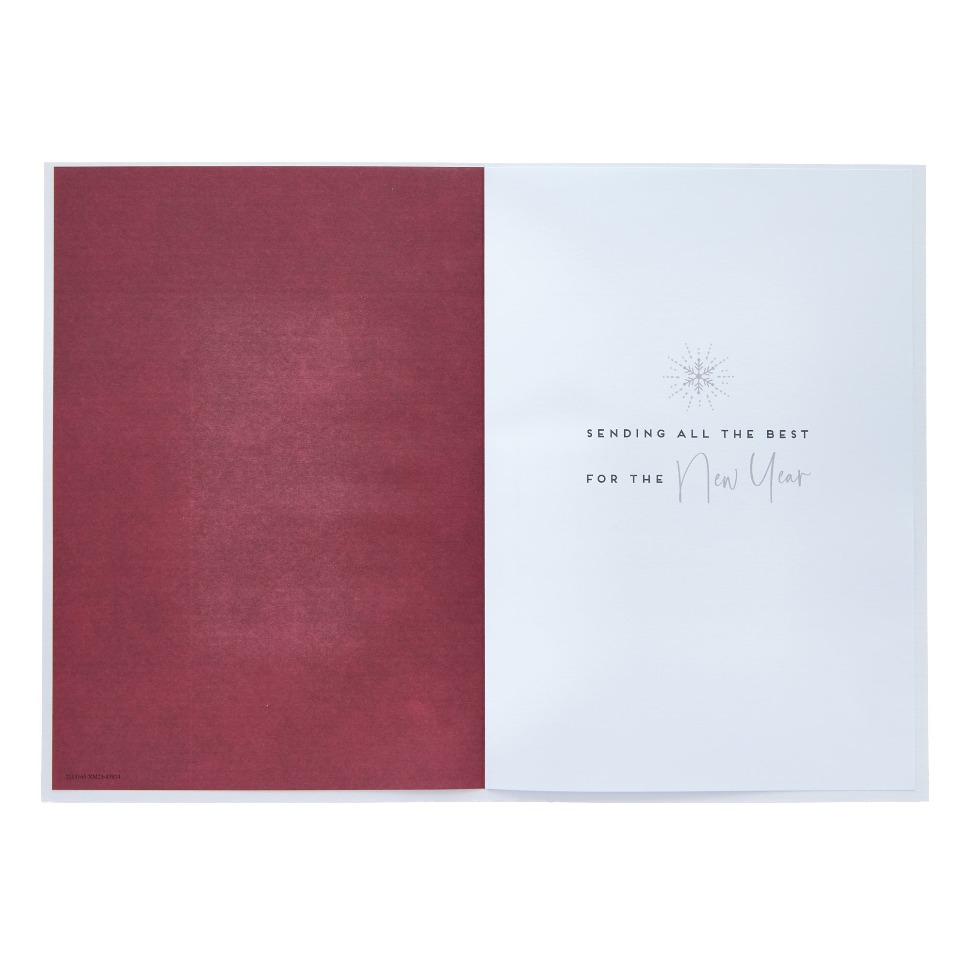 Grandson Red & Silver Slowflakes Christmas Card