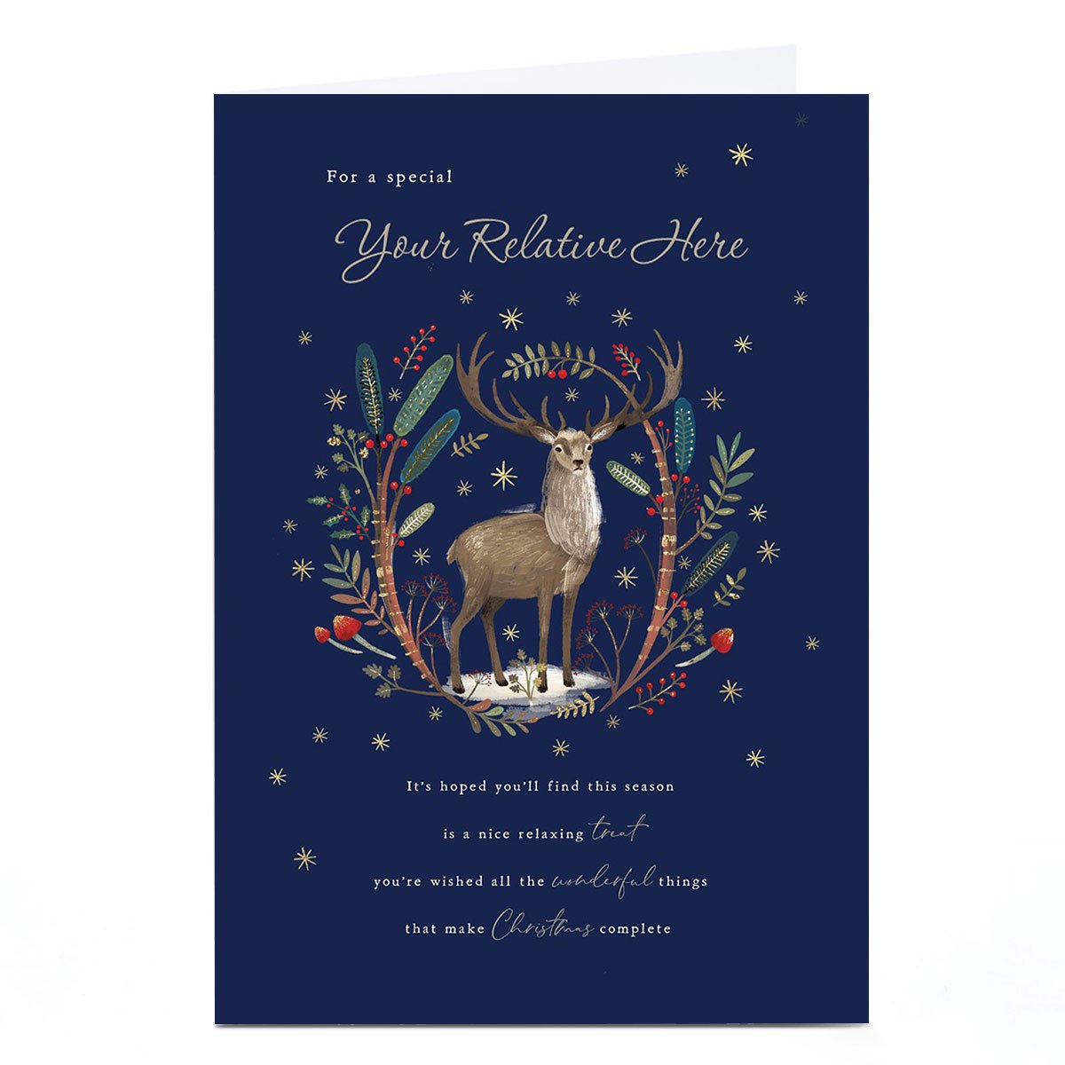 Personalised Christmas Card - Stag Scene