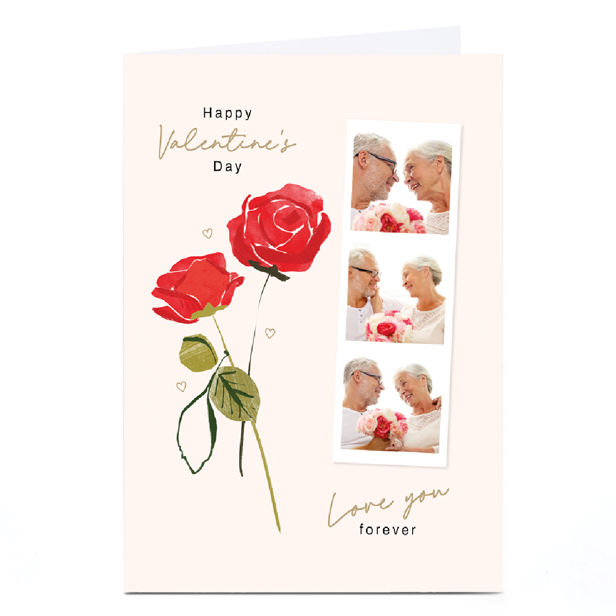 Photo Valentine's Day Card - Red Rose Love You Forever