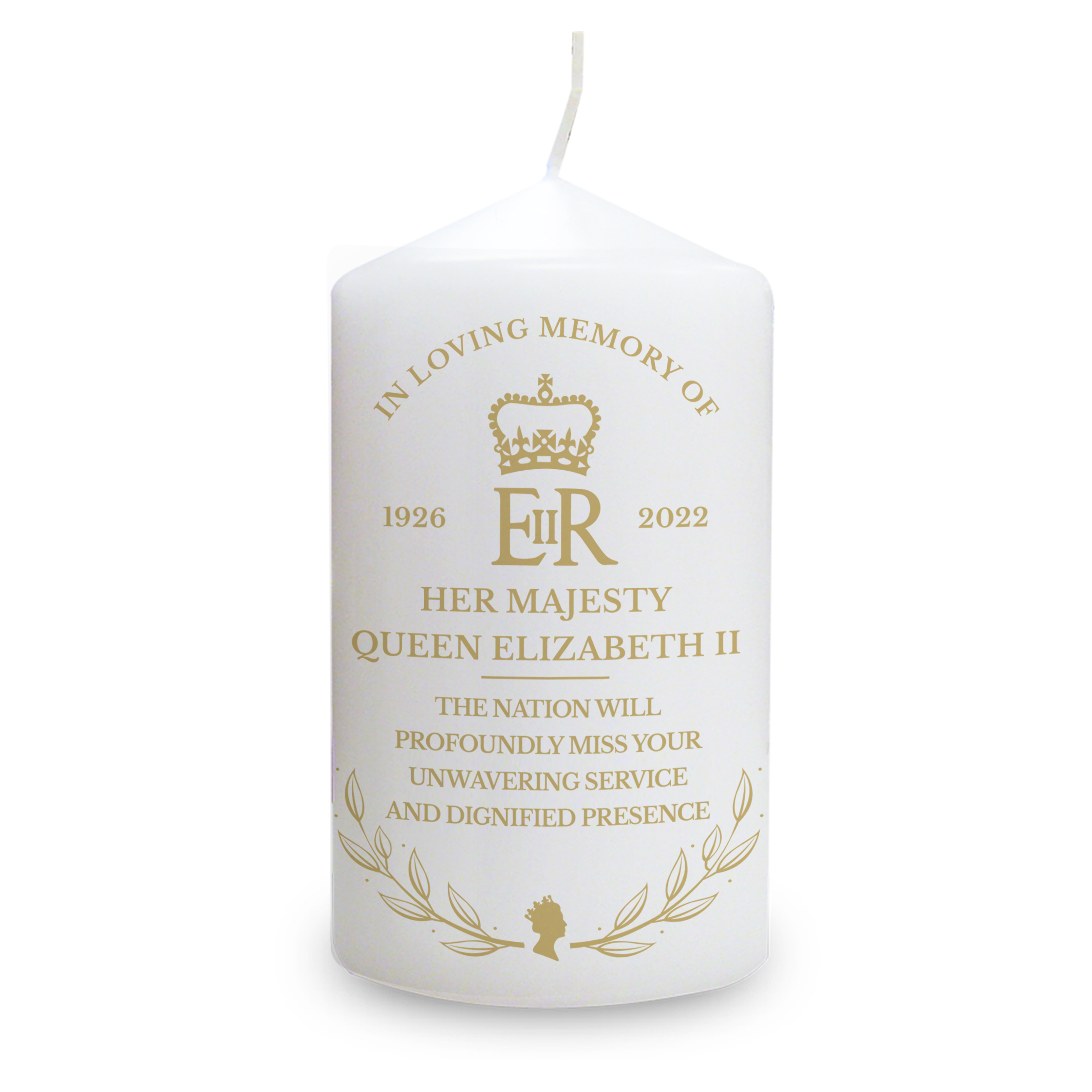 Buy Personalised Commemorative Queen Elizabeth II Pillar Candle for GBP