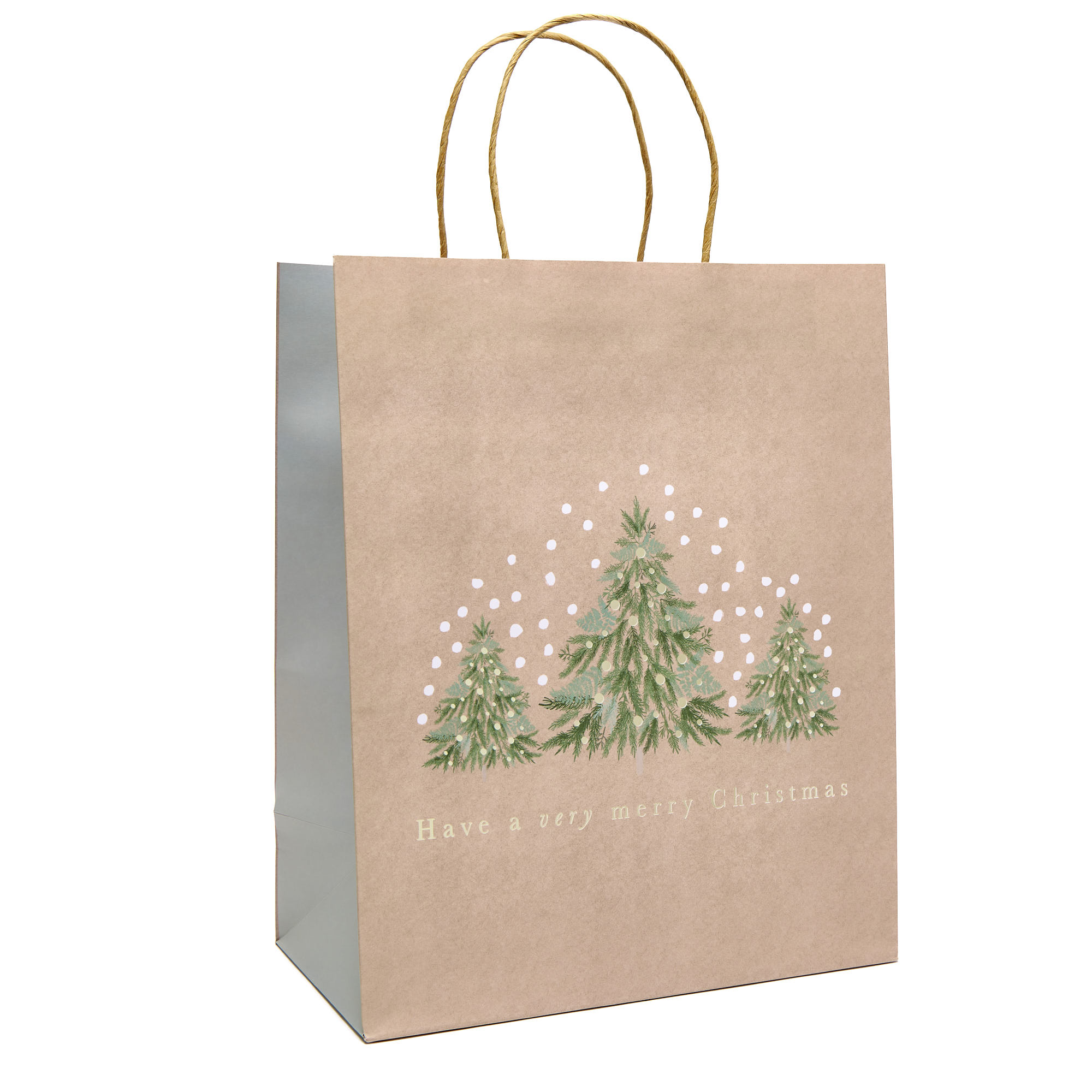 Kraft Christmas Trees Large Portrait Gift Bags - Pack of 3