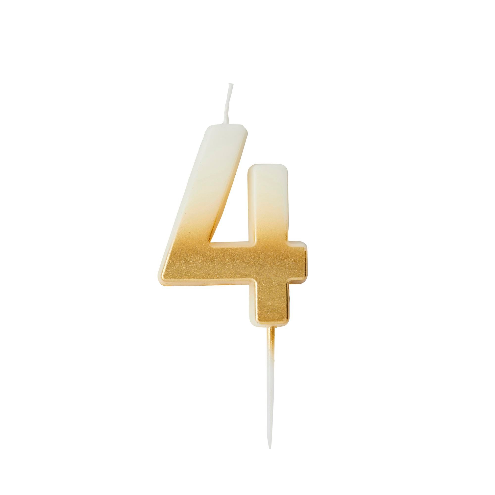 Gold Ombre Number Cake Candle (0-9)
