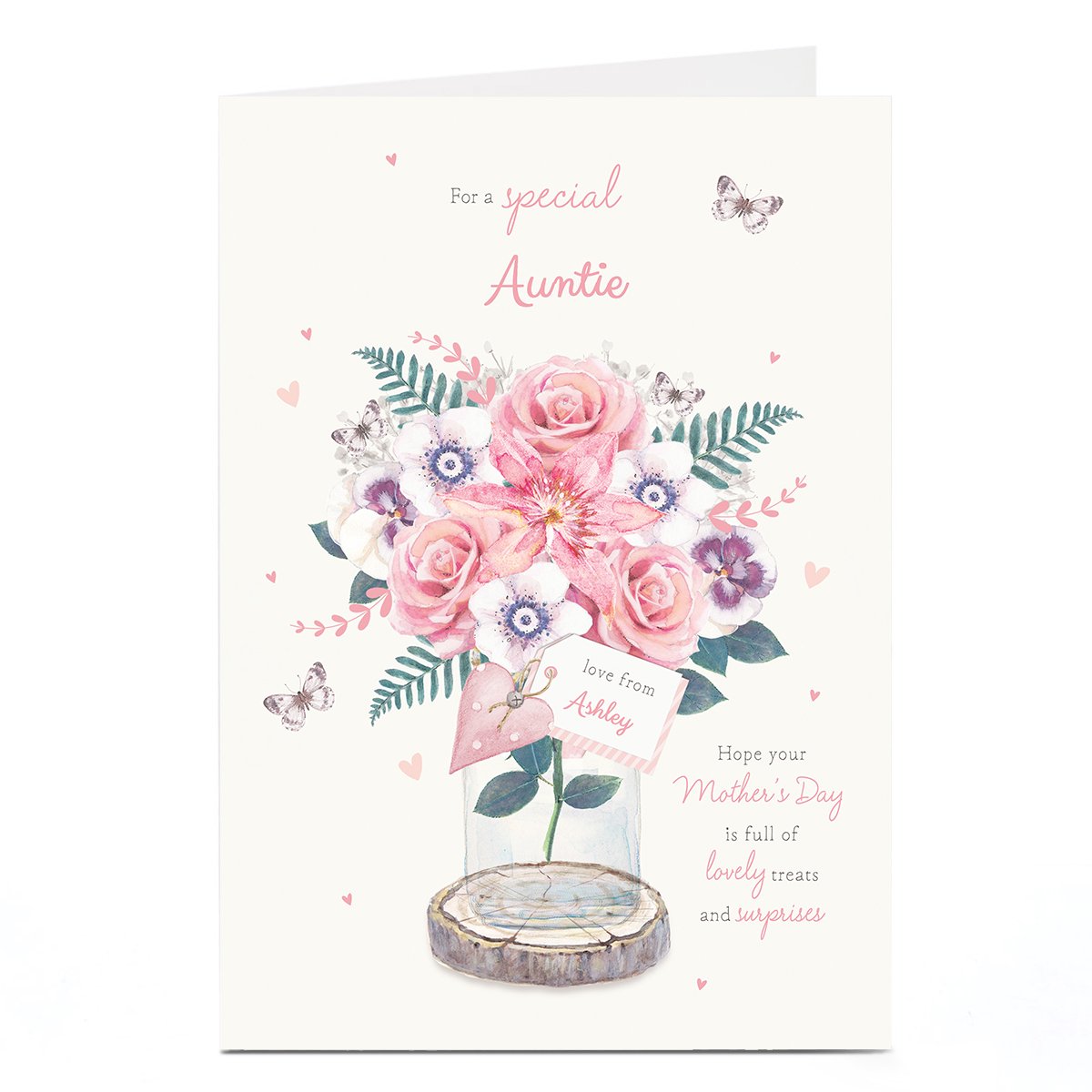 Personalised Mother's Day Card - Lovely Treats, Auntie