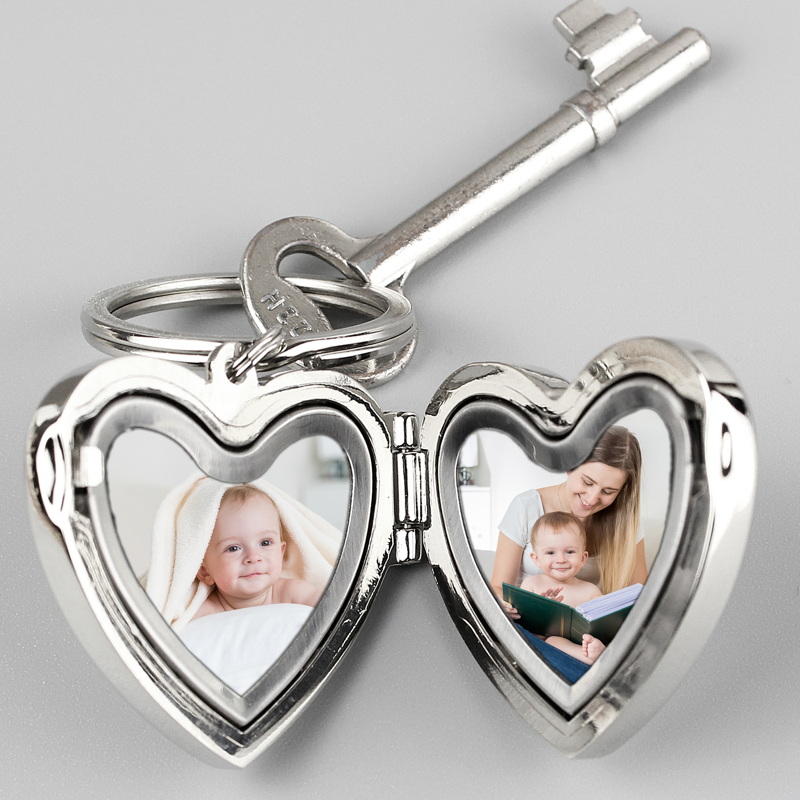 Personalised Heart Motif Photoframe Keyring