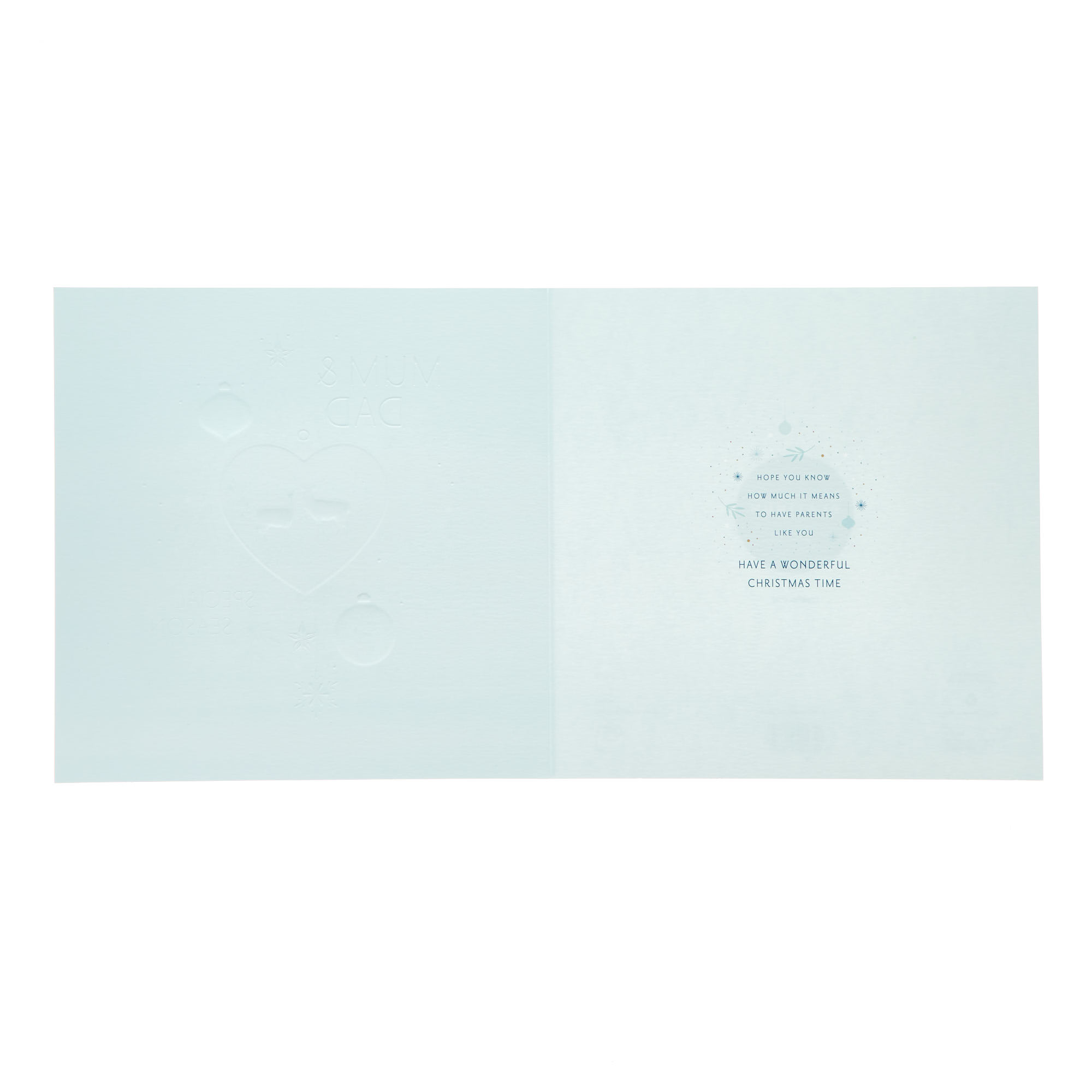 Platinum Mum & Dad Reindeer Heart Christmas Card
