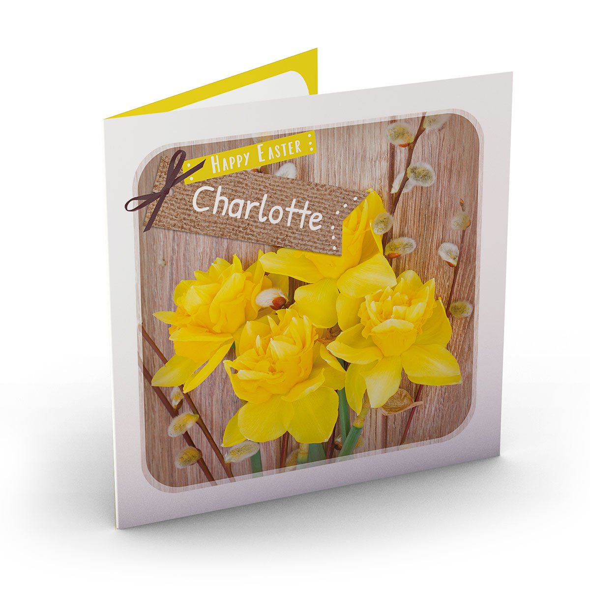 Personalised Easter Card - Yellow Daffodils