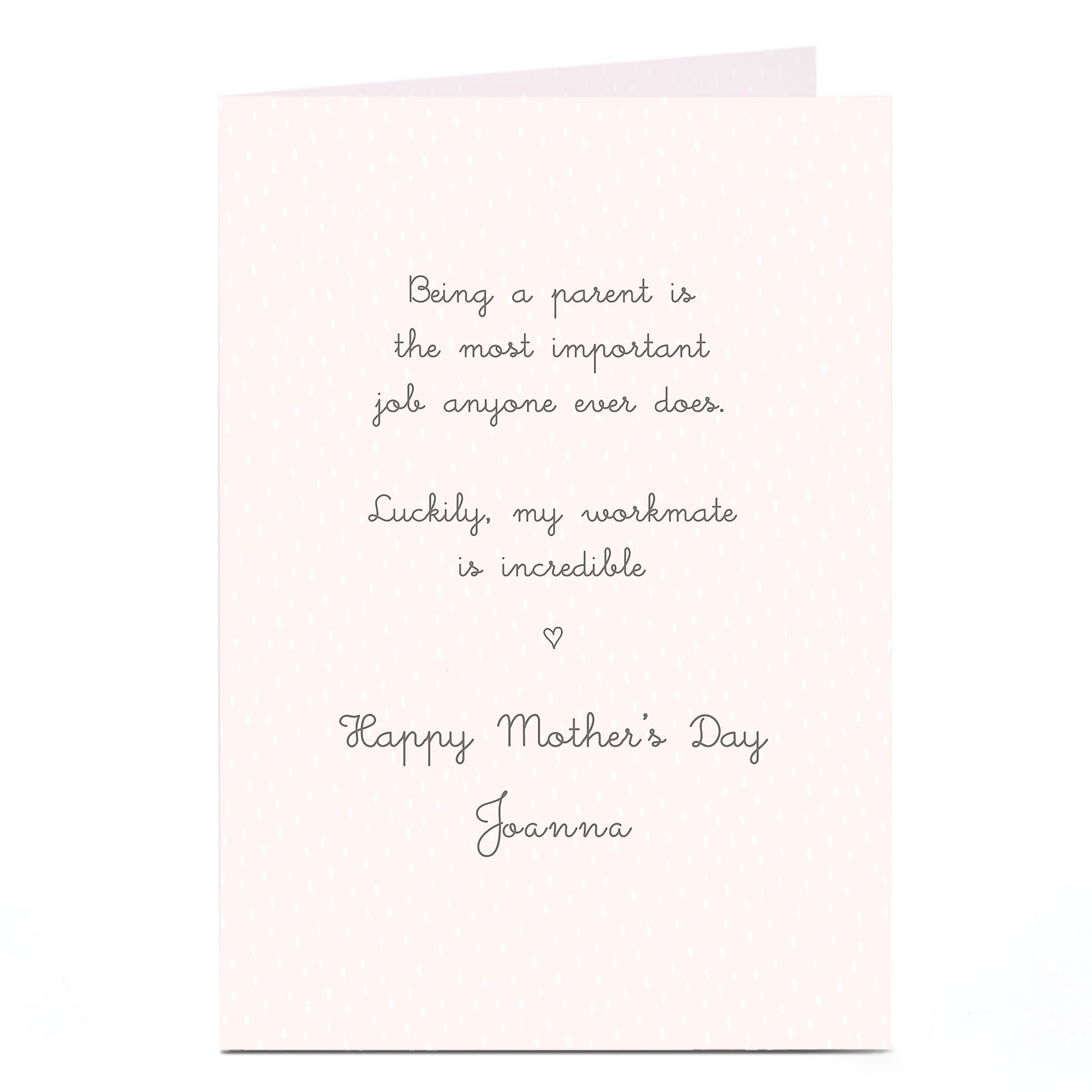 Personalised Mother's Day Card - Important Job