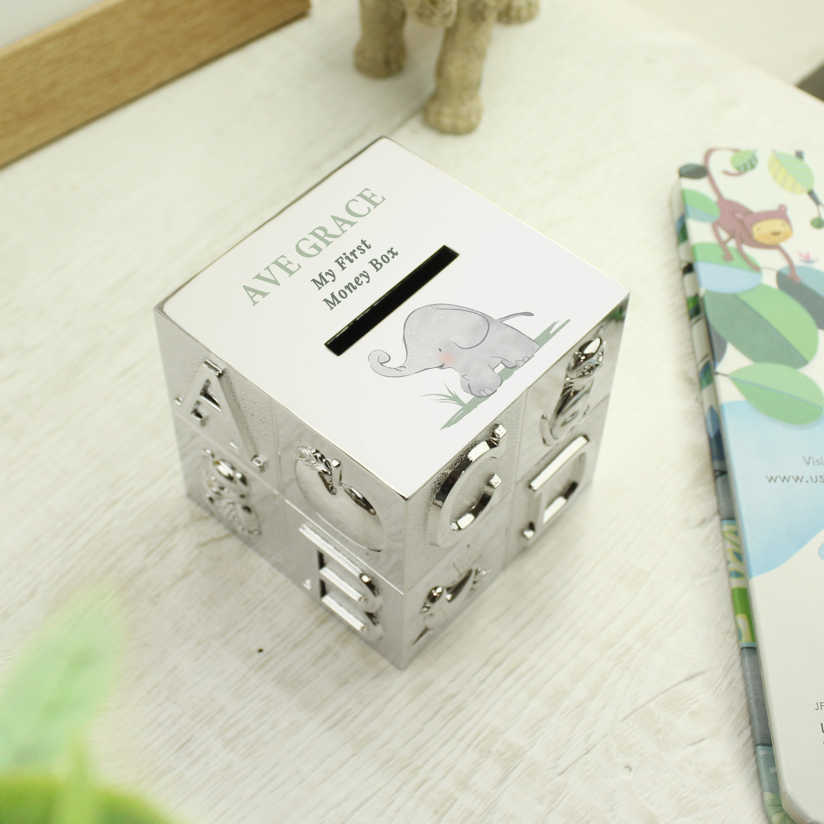 Image of Personalised Hessian Friends ABC Money Box