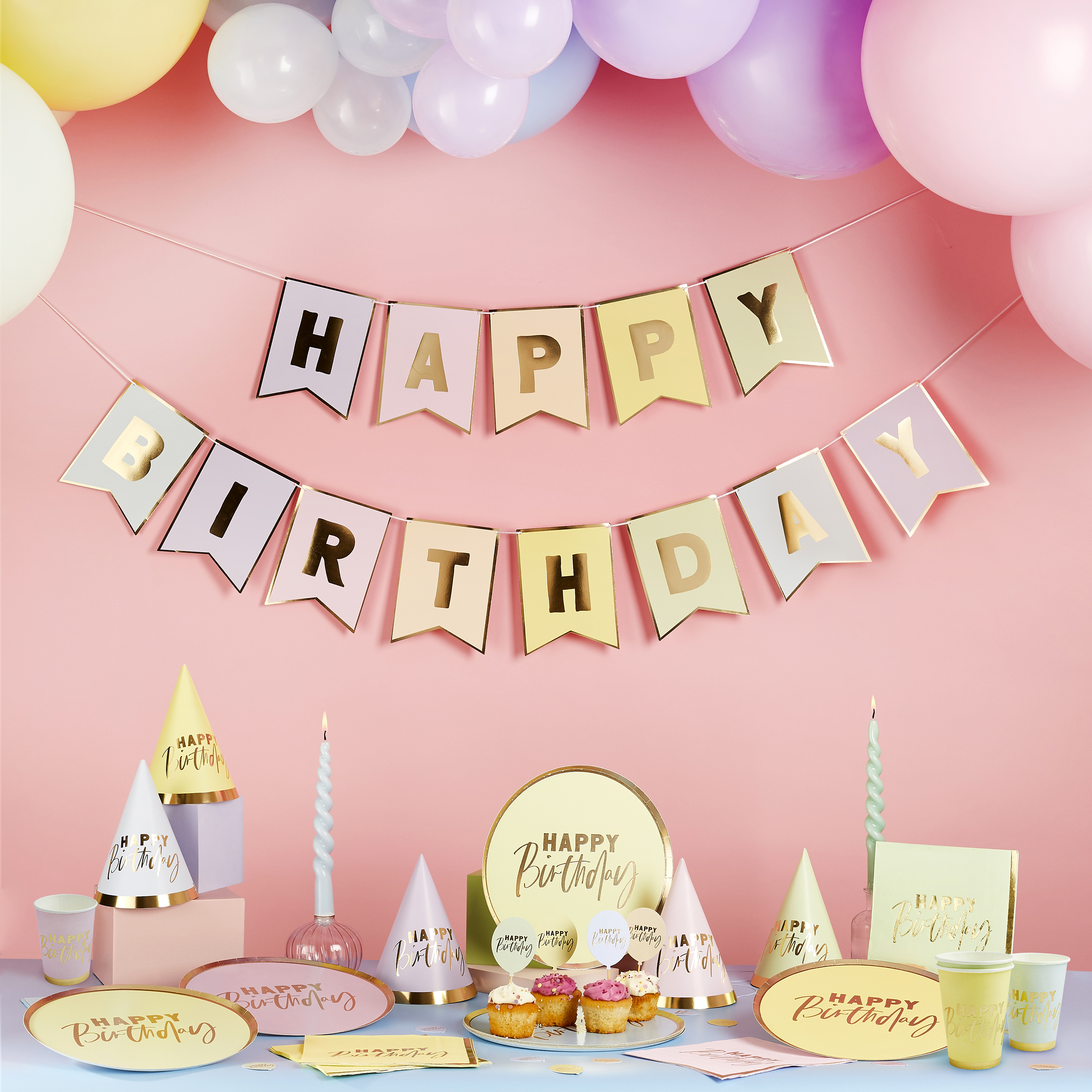 Pastel Happy Birthday Party Range