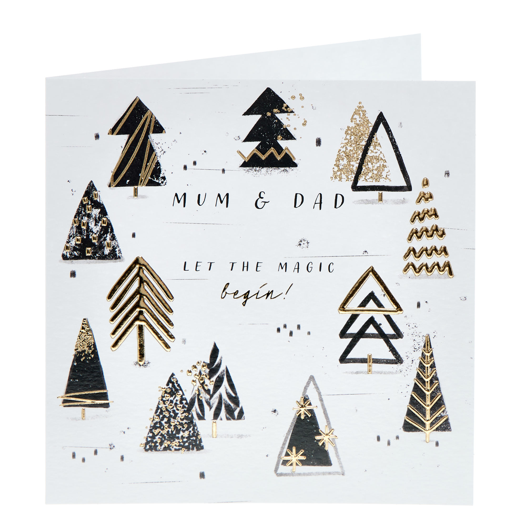 Mum & Dad Contemporary Trees Christmas Card