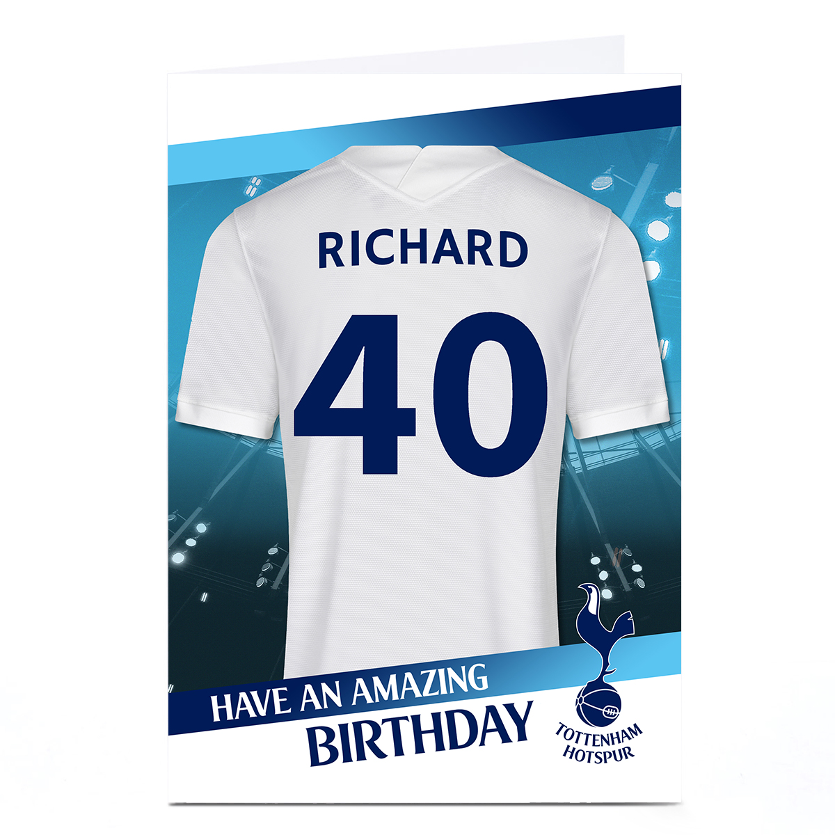 Buy Personalised Tottenham Hotspur Shirt Birthday Card , Editable Age ...