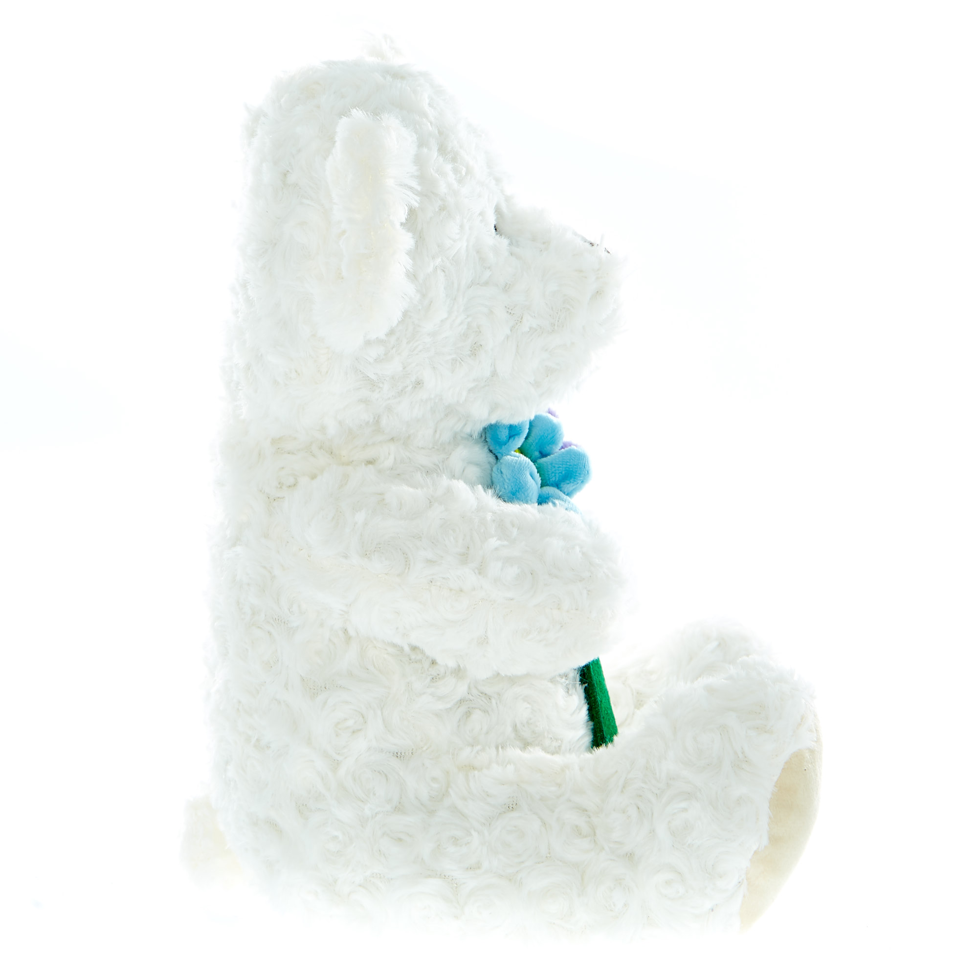 White Bear With Flowers Soft Toy 