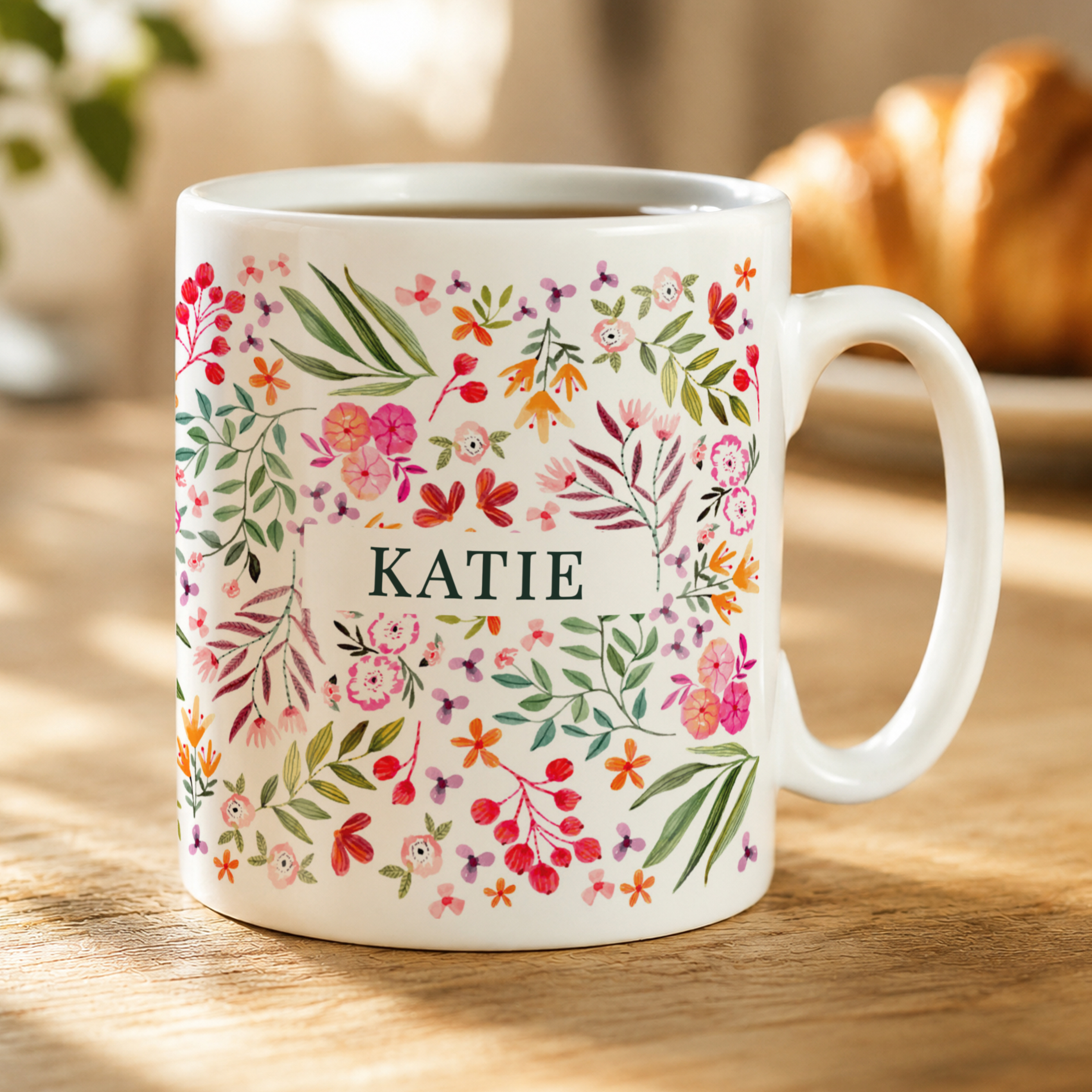 Personalised Floral Pattern Mug
