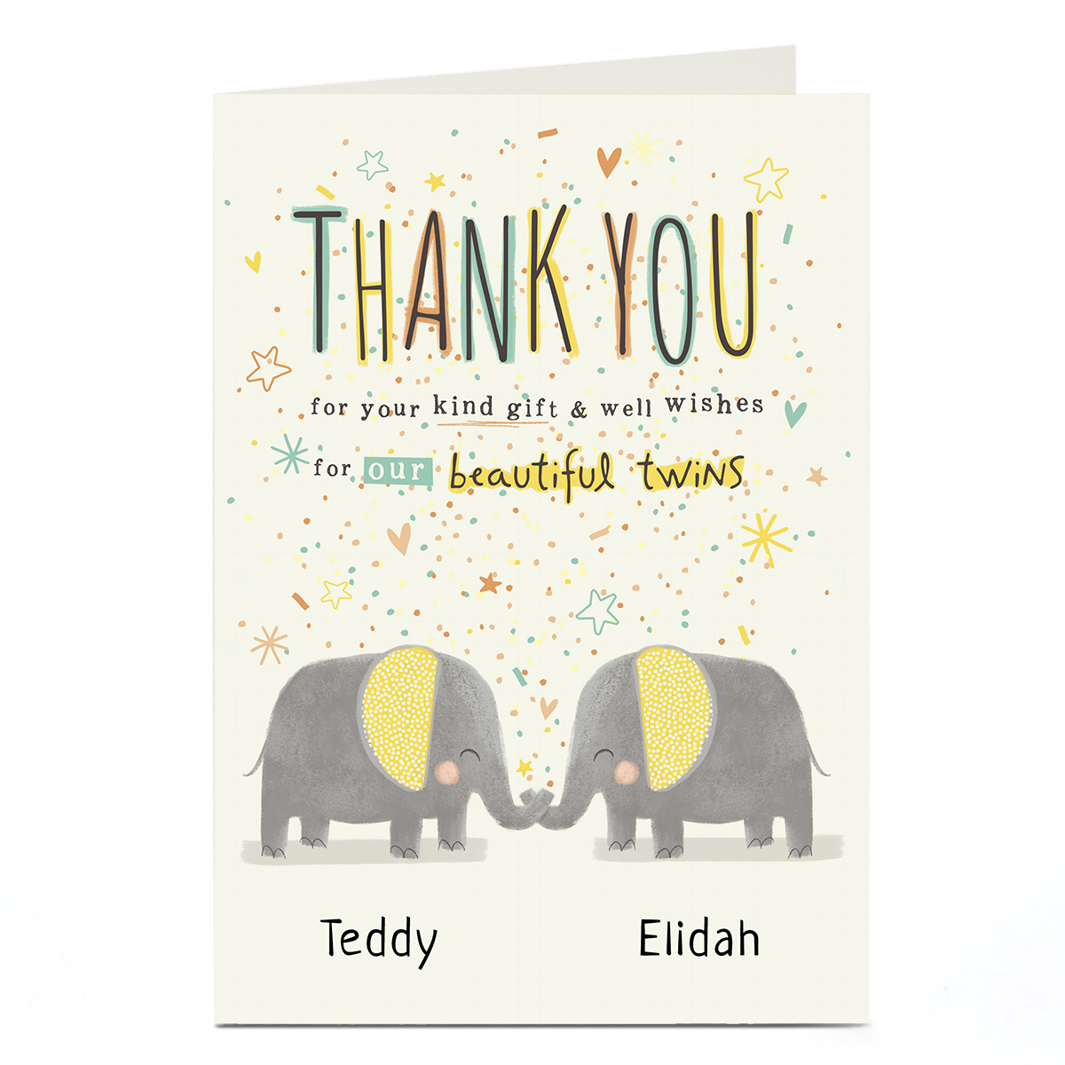 Personalised Thank You Card - From The Twins