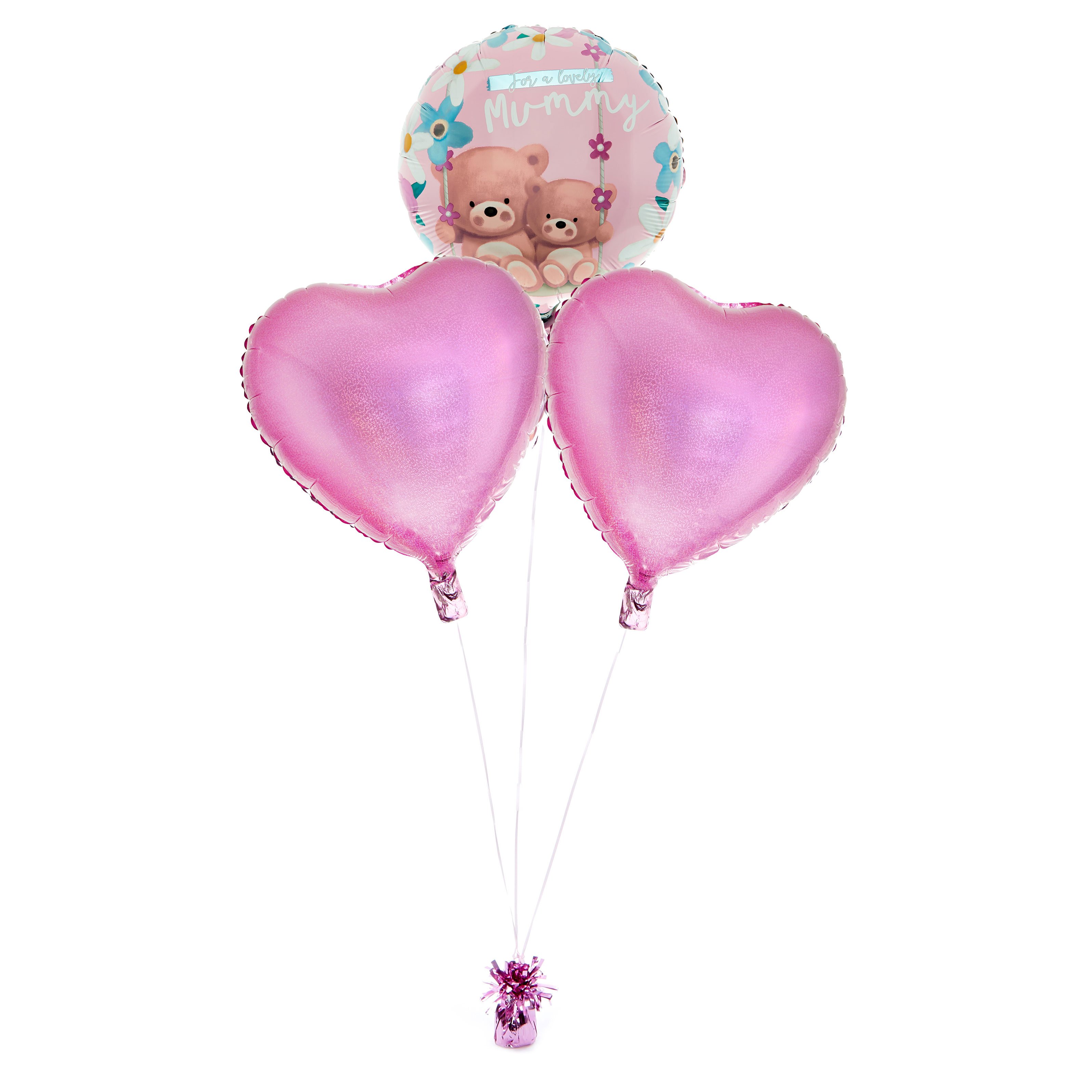 Hugs Bear Mummy Balloon Bouquet - DELIVERED INFLATED!
