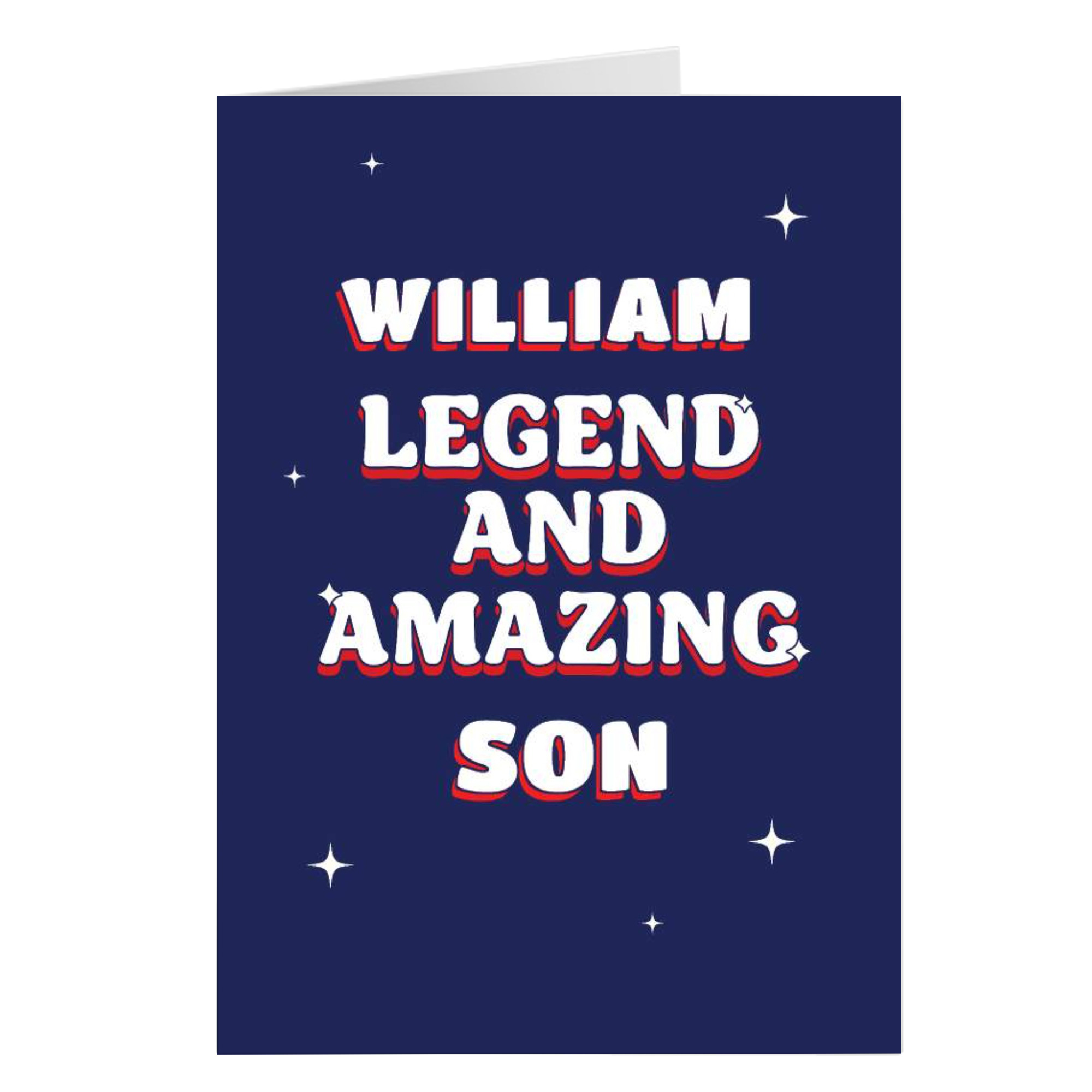 Personalised Card - Legend and Amazing Son, Any Name