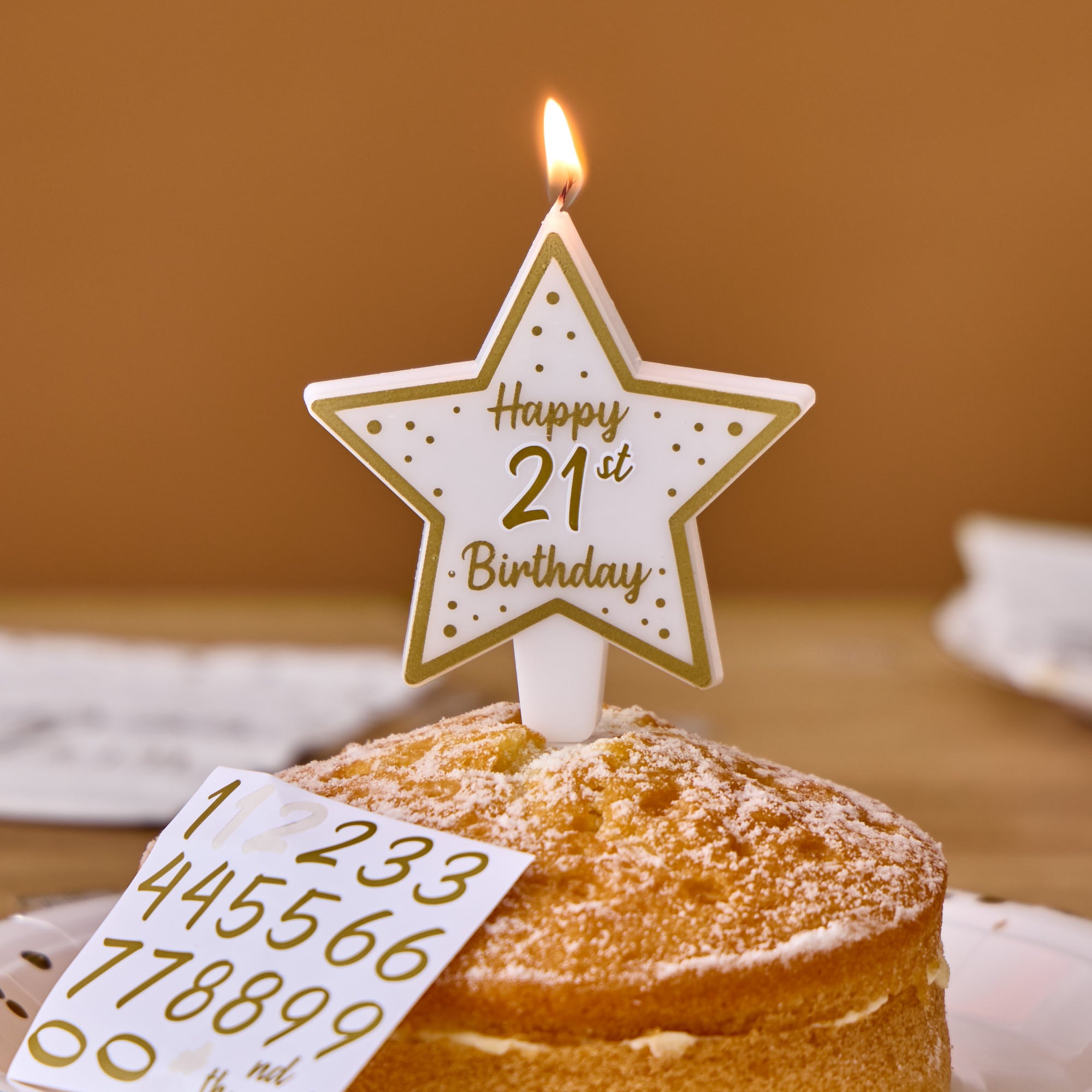 Personalised Gold Star Birthday Candle & Stickers
