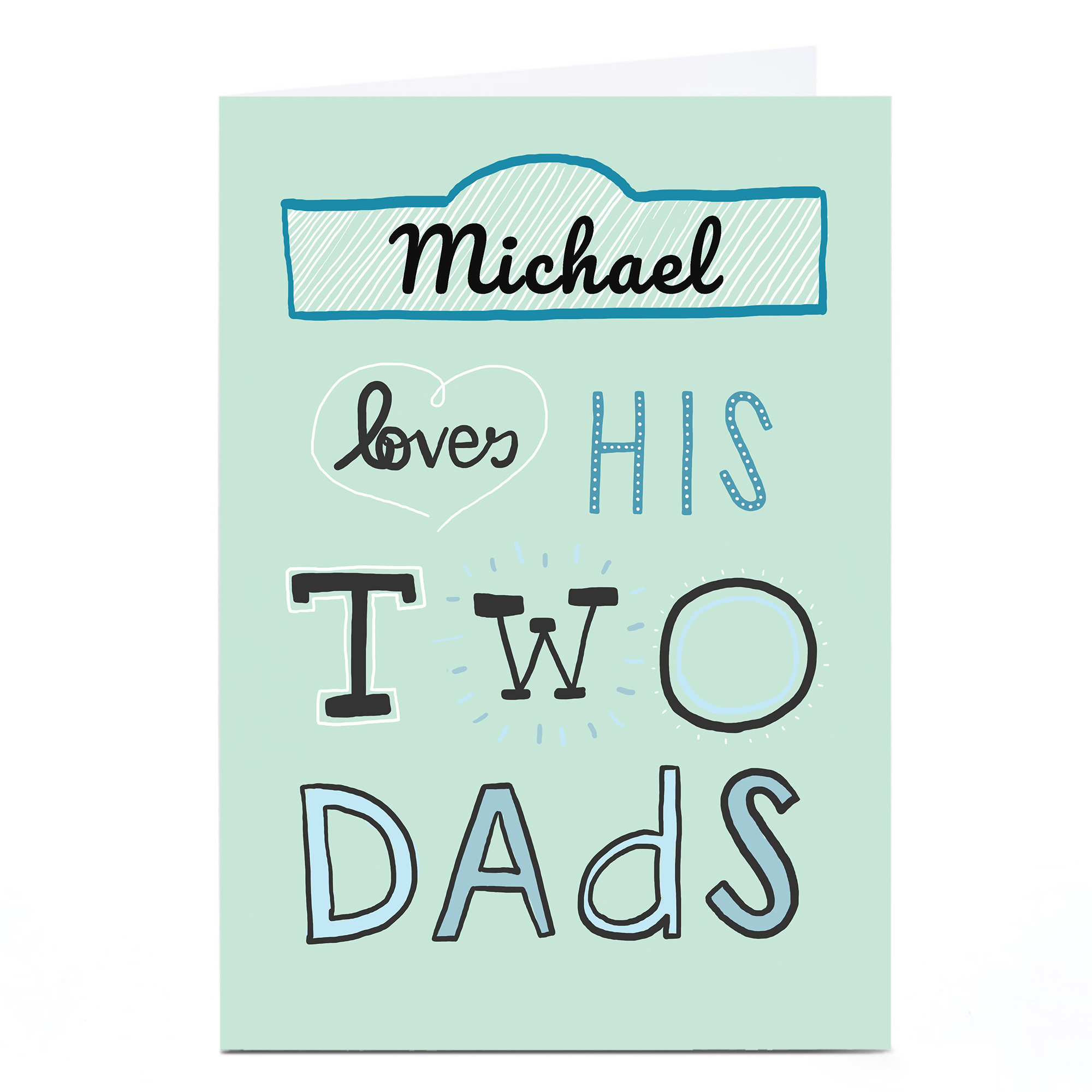 Personalised Father's Day Card - Loves His Two Dads