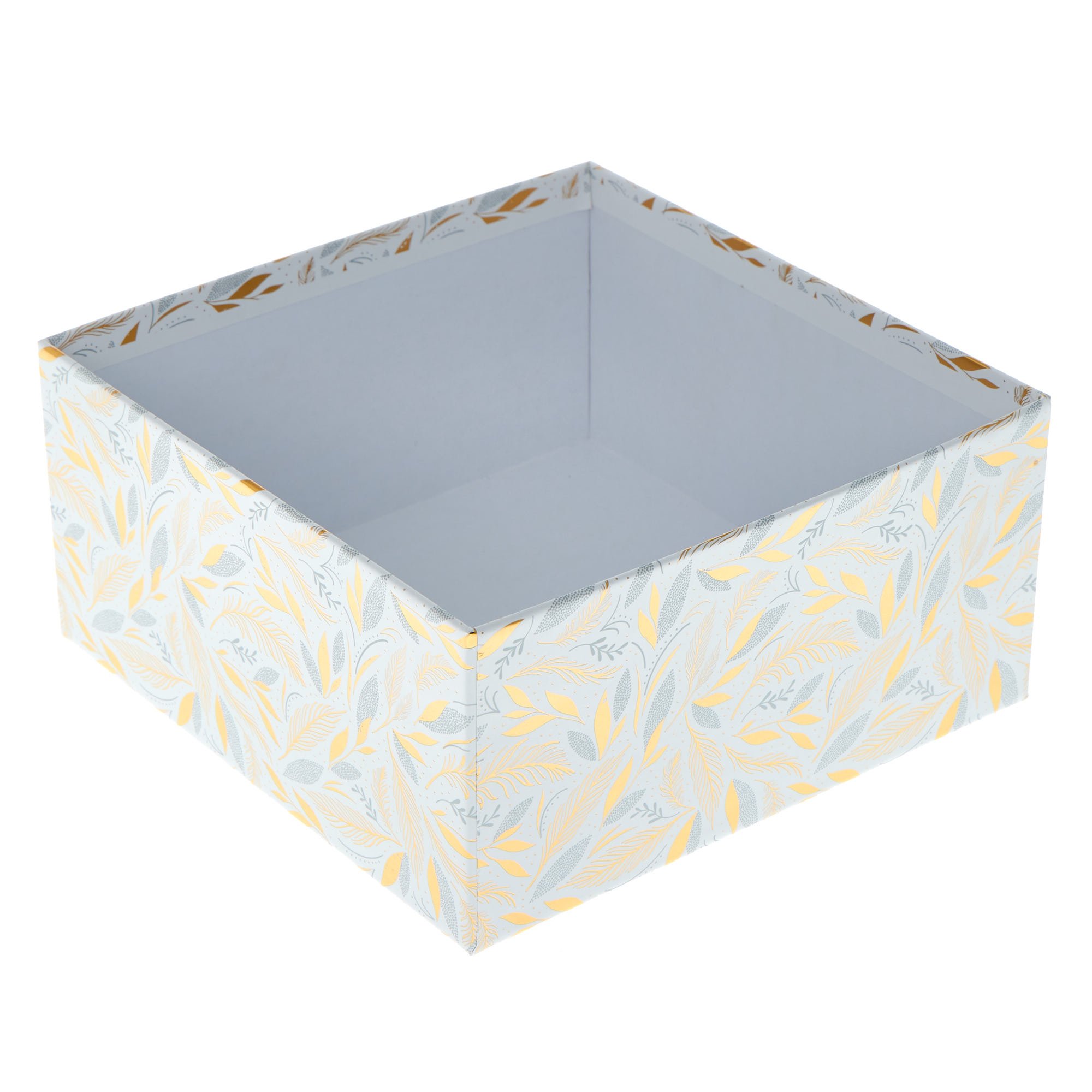 Gold Christmas Wreath & Leaves Gift Boxes - Set of 3
