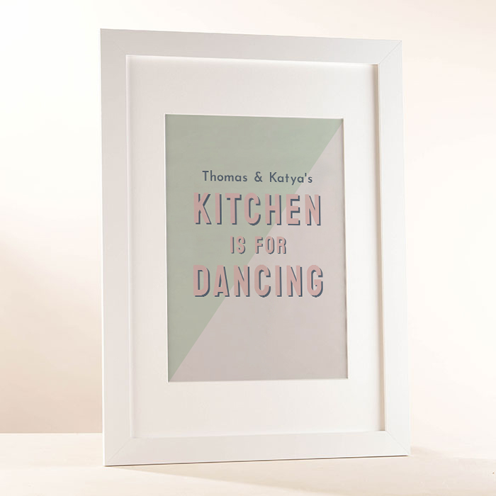 Personalised Kitchen Is For Dancing Framed Wall Art - Names