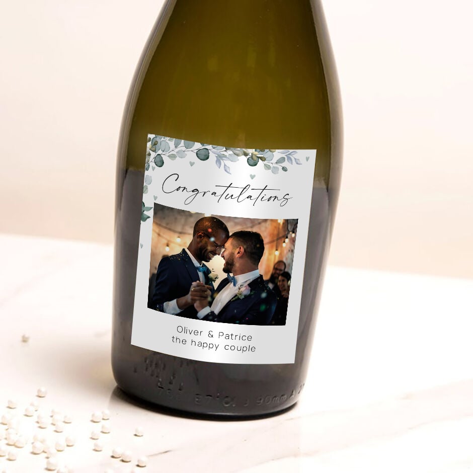 Personalised Photo Upload Wedding Prosecco - Congratulations