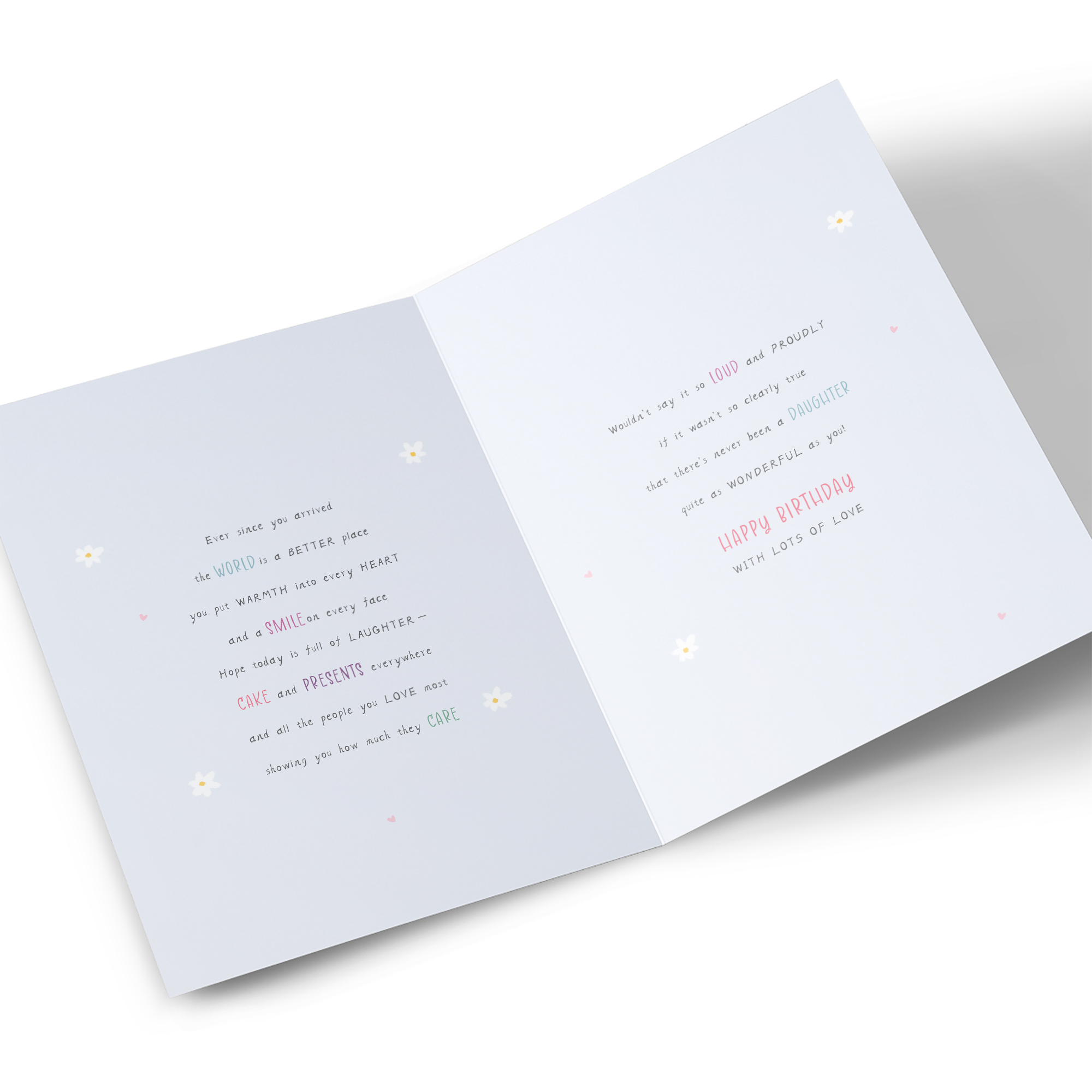 Birthday Card - Every Lovely Thing Poem Bears with Presents, Daughter