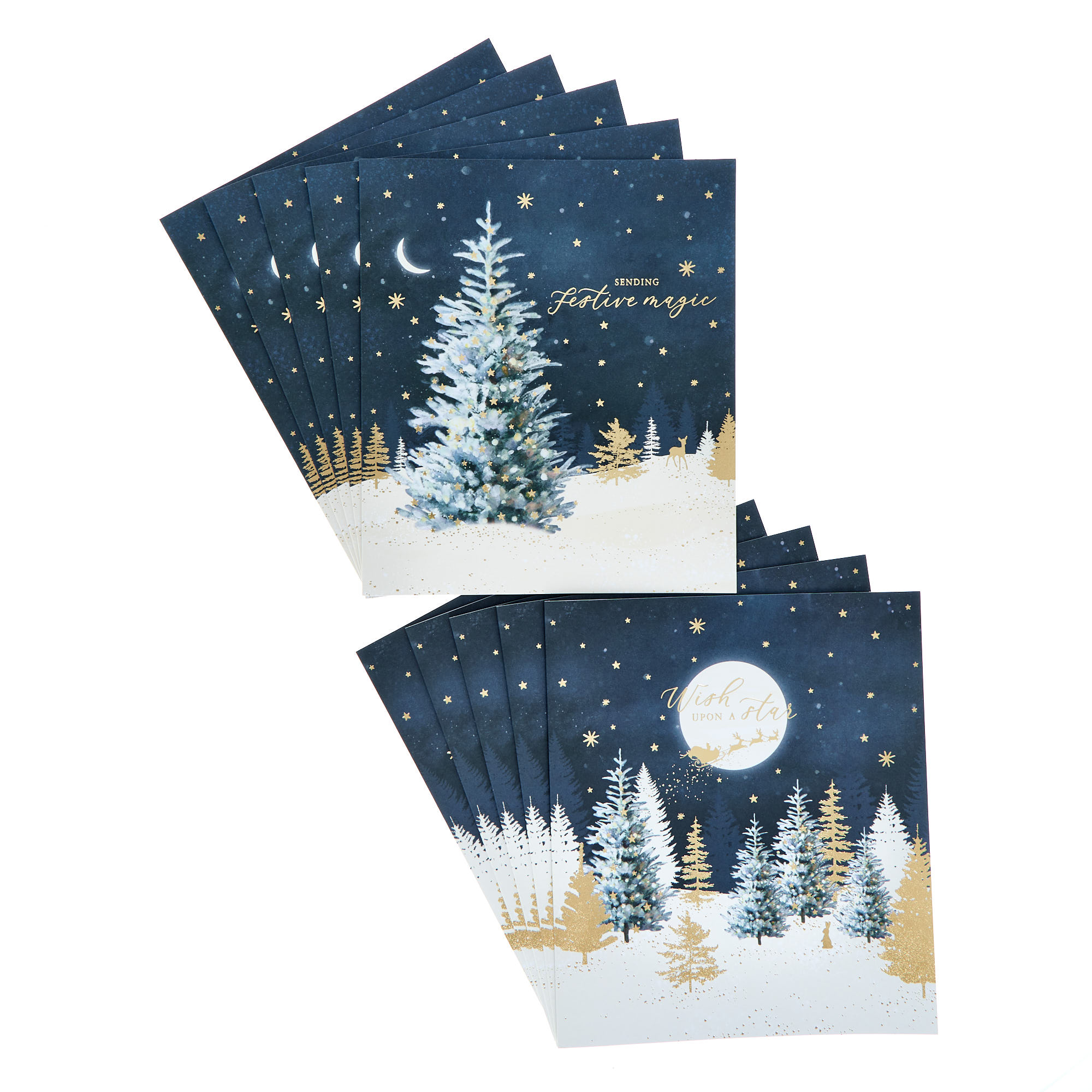 10 Premium Boxed Charity Christmas Cards - Trees (2 Designs)