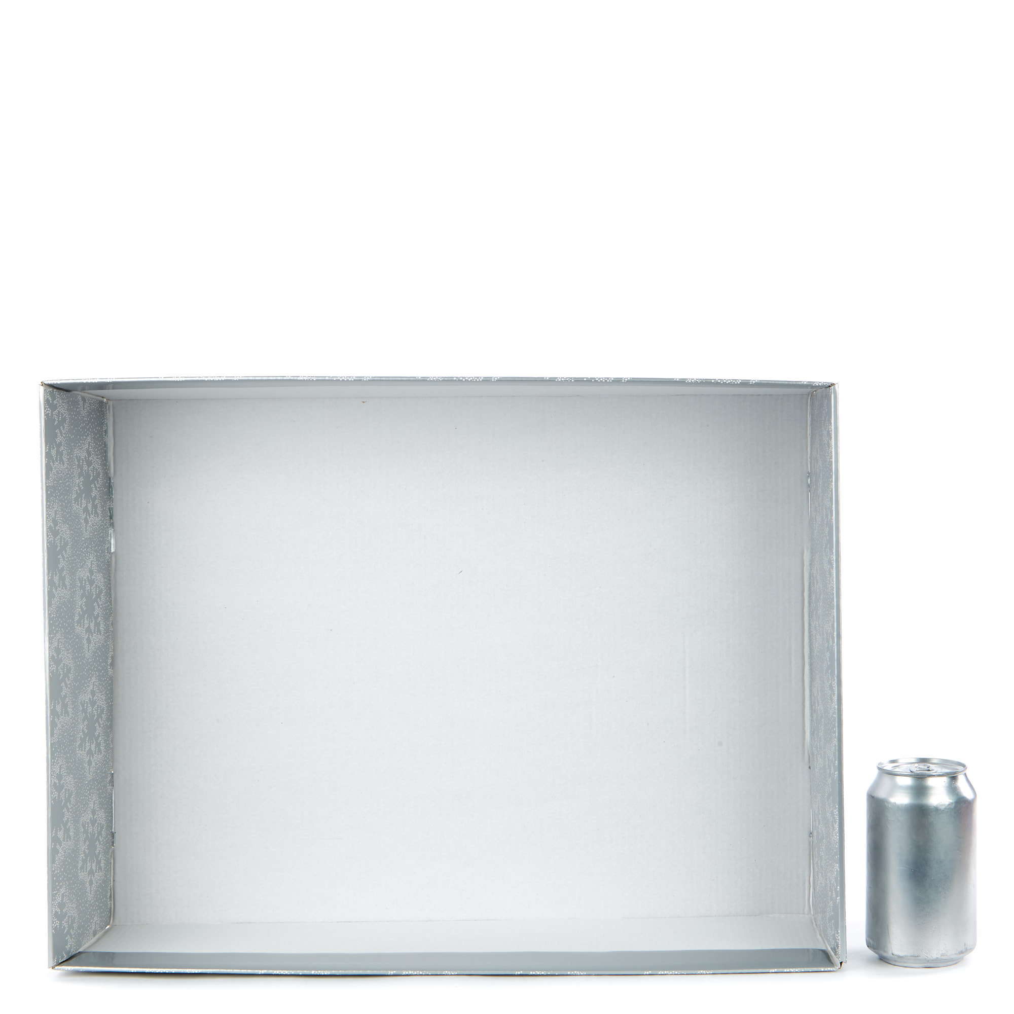 Large Christmas Flat-Pack Gift Box - Silver Snowflakes