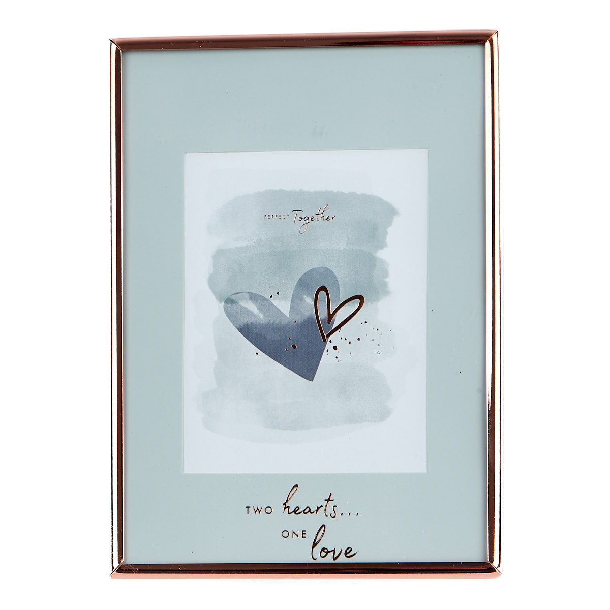 Perfect Together Rose Gold Picture Frame - Two Hearts One Love