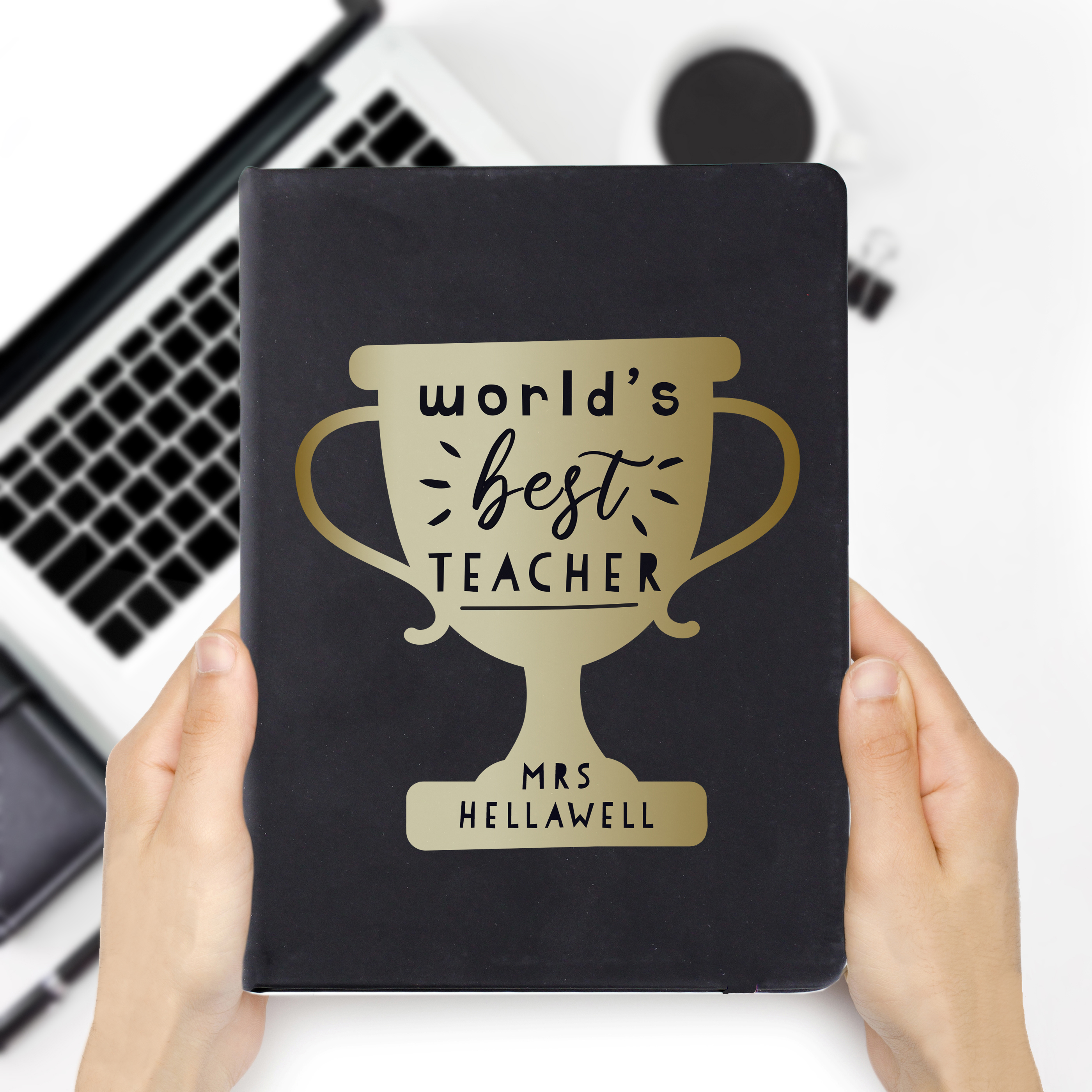 Personalised World's Best Teacher Hardback Notebook