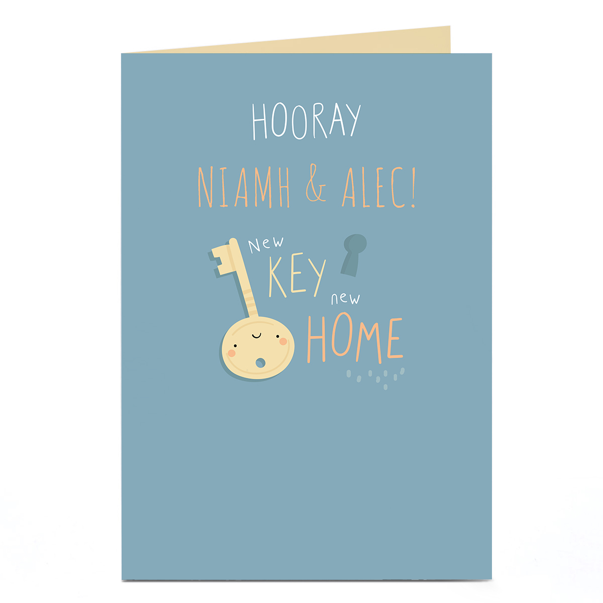 Personalised New Home Card - Key & Keyhole 