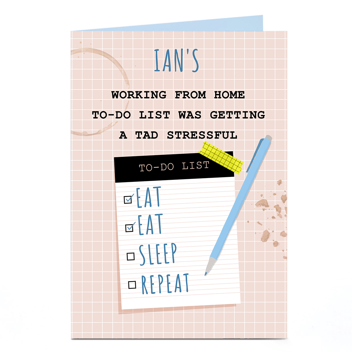 Personalised Working From Home Card - To-Do List
