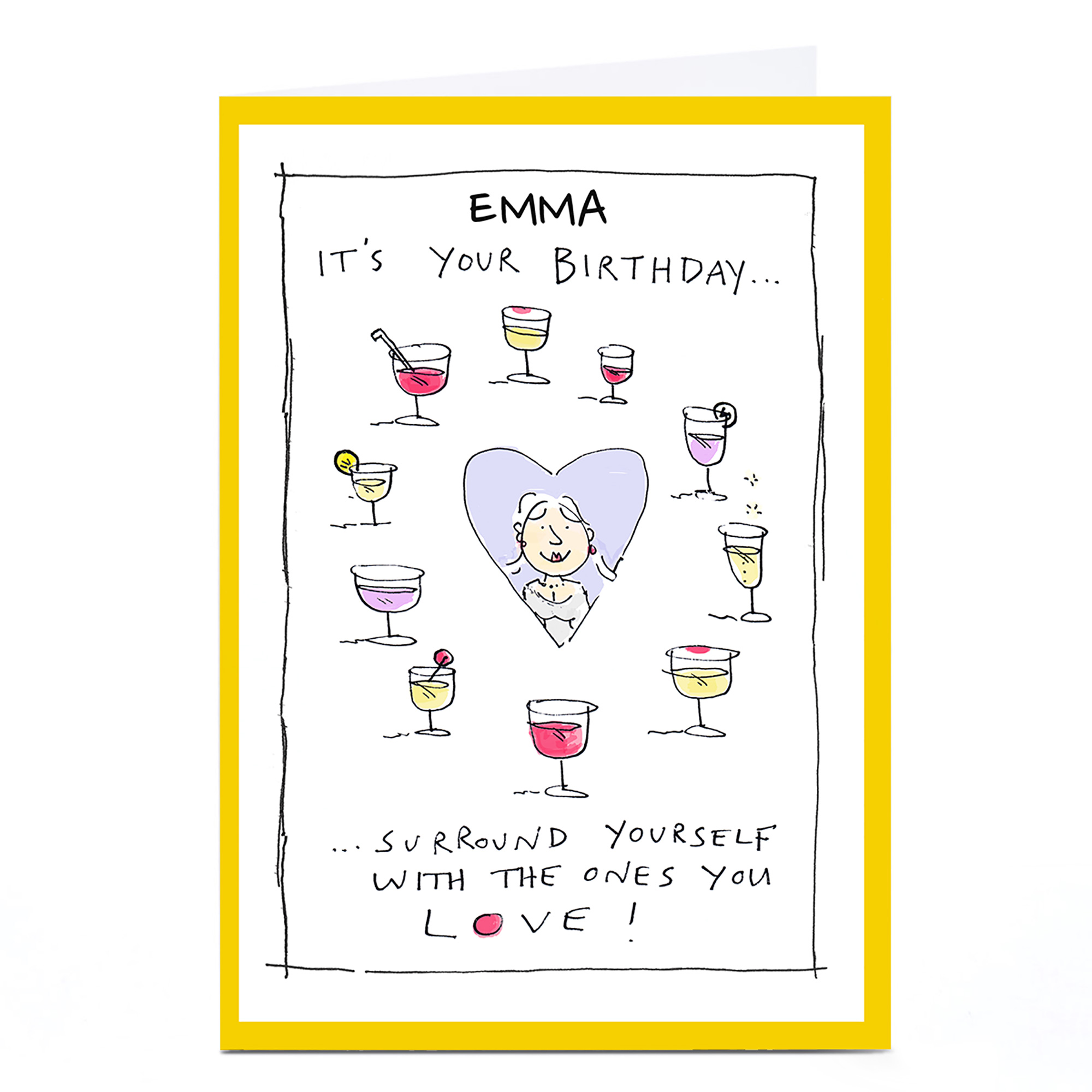 Personalised Vicar Of Scribbly Card - Surround Yourself With The Ones You Love