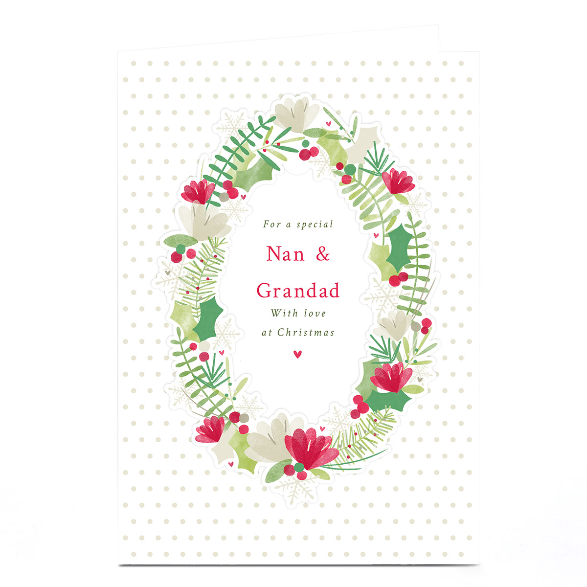 Personalised Christmas Card - Wreath With Love