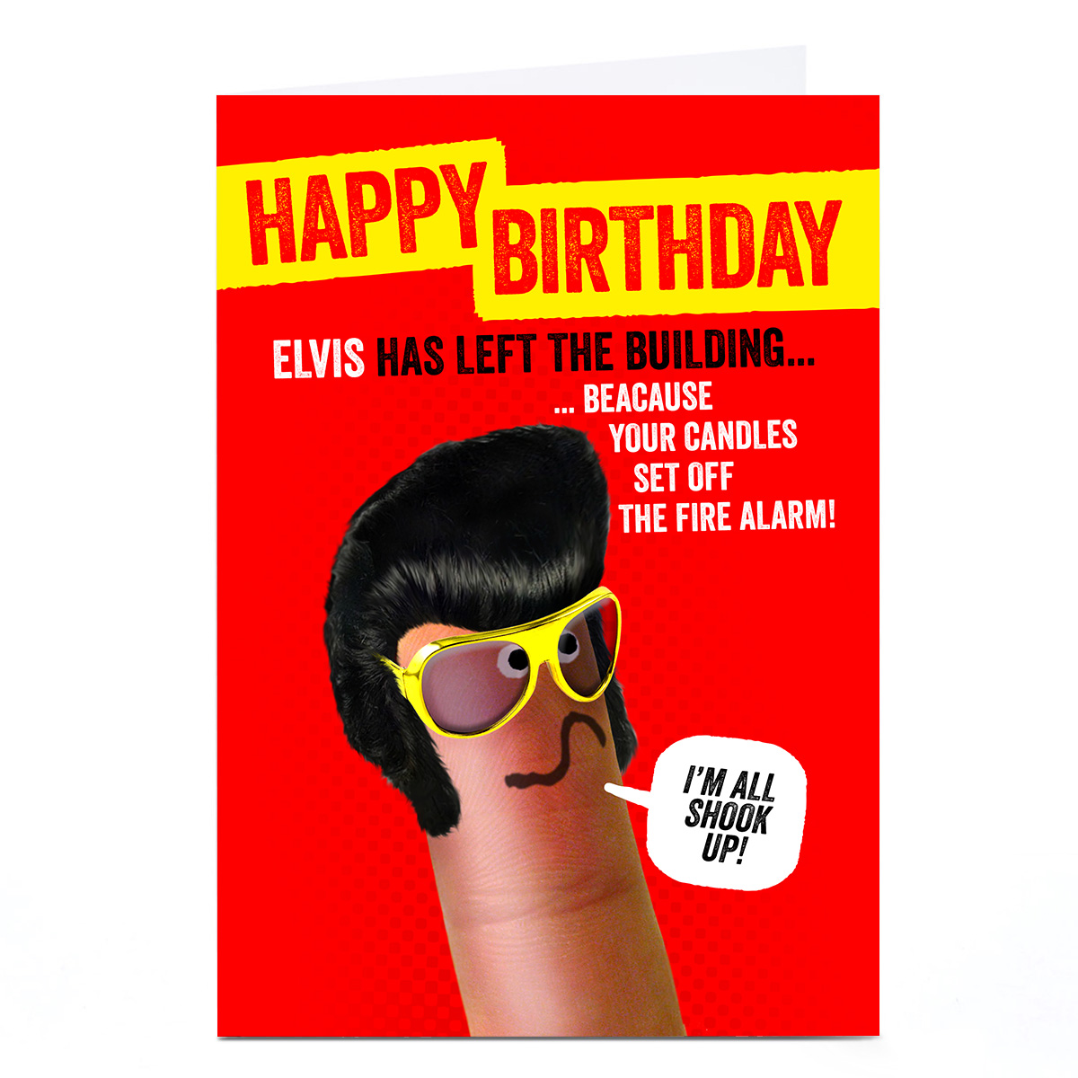 Personalised Finger Quips Birthday Card - I'm All Shook Up