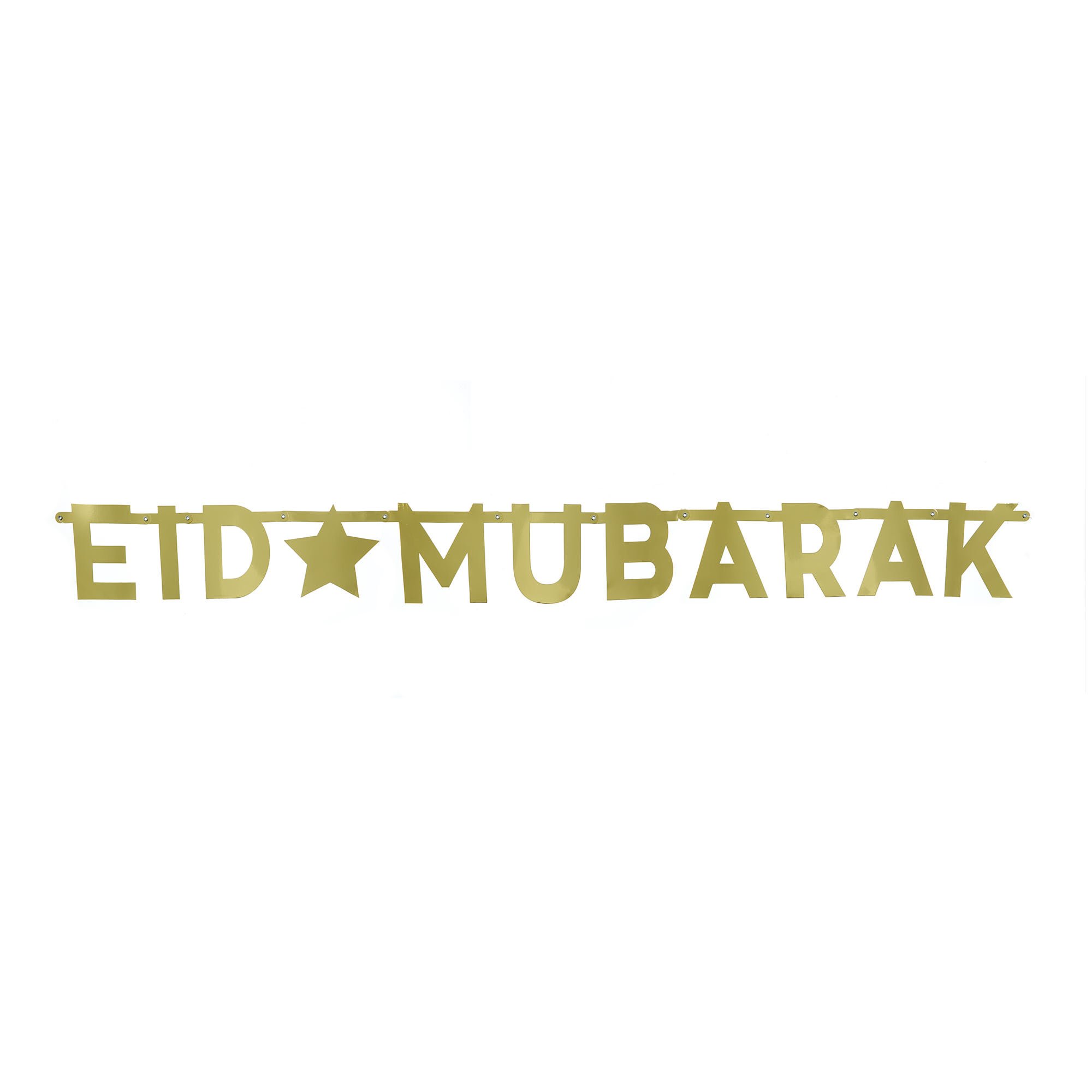 Gold Eid Mubarak Letter Banner - 1.8m