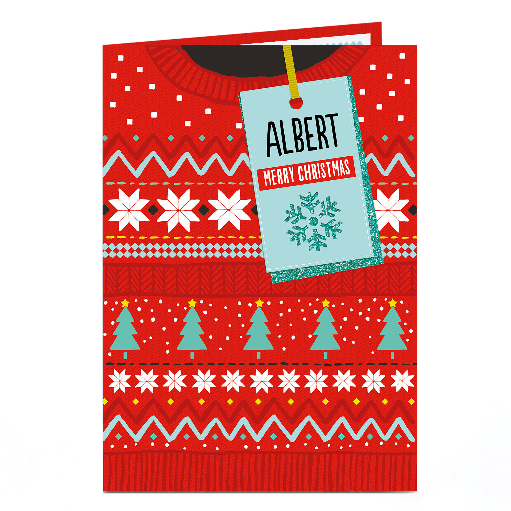 Personalised Christmas Card - Red Christmas Jumper
