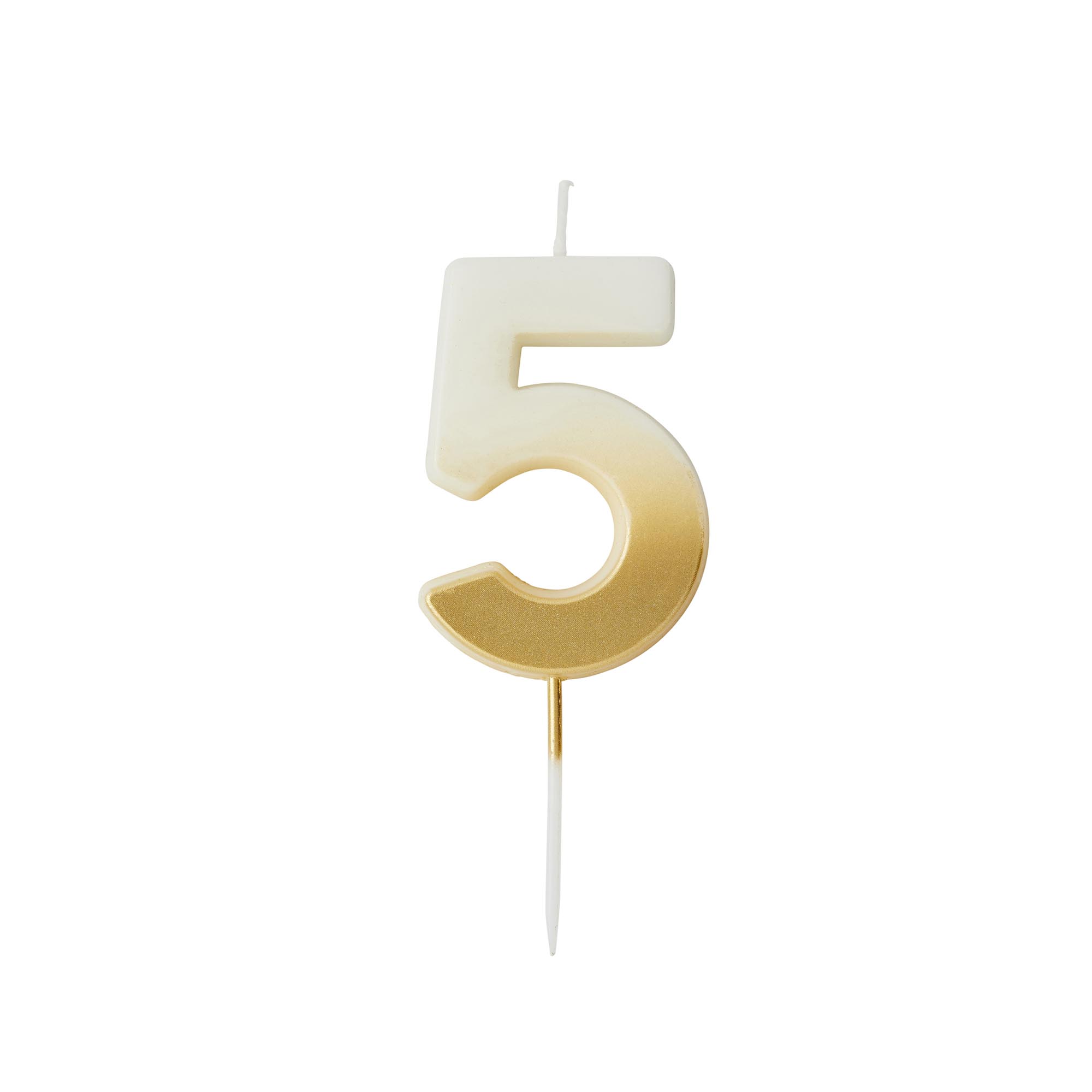 Gold Ombre Number Cake Candle (0-9)