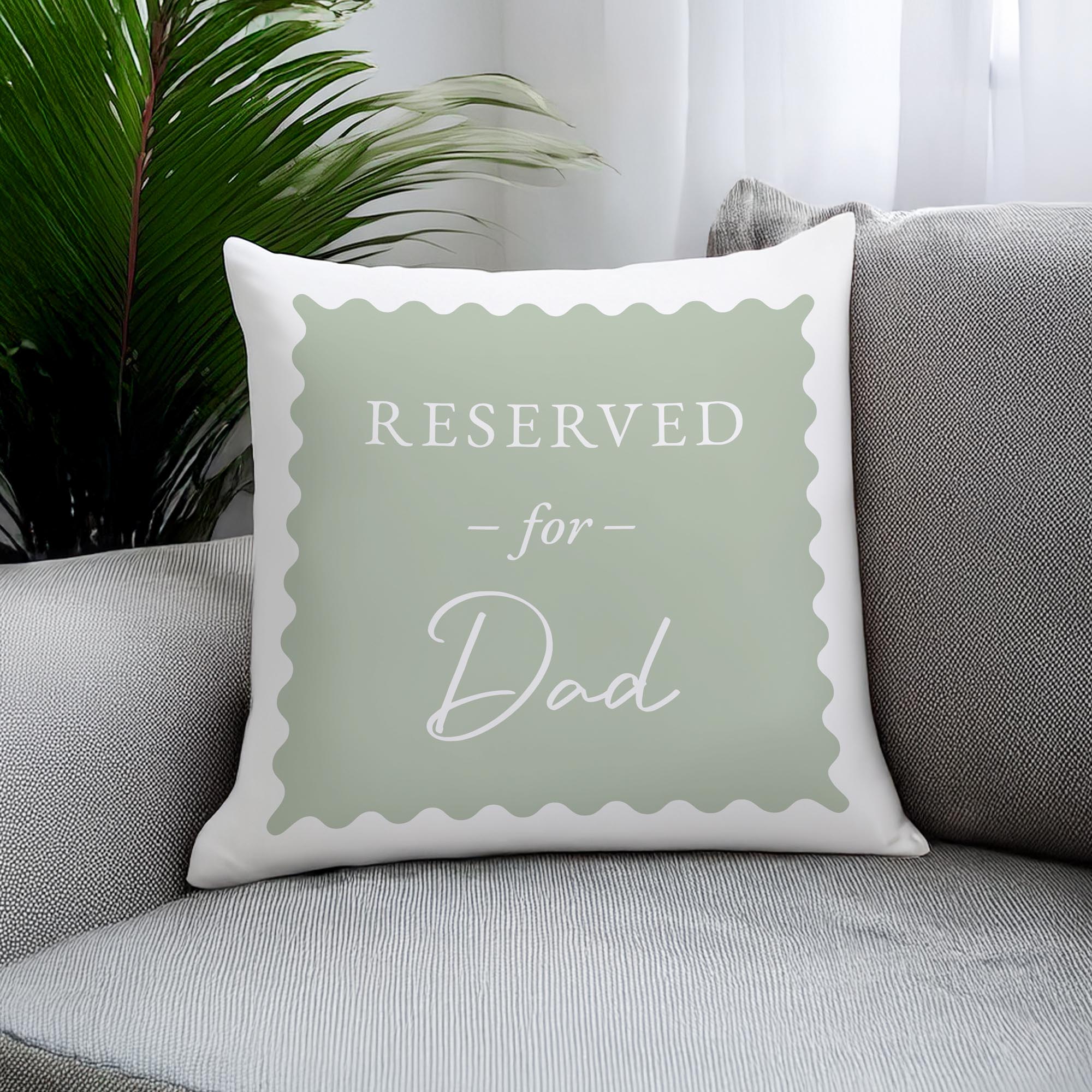 Personalised Sage Green Reserved For Cushion